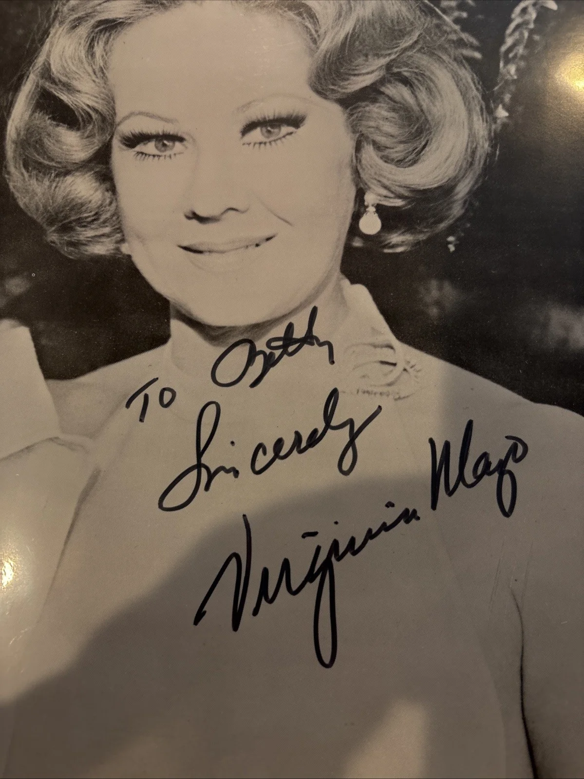Virginia Mayo Vintage SIGNED Hal McAlpin PHOTO COA JSA Original Autograph 8x10, image 2