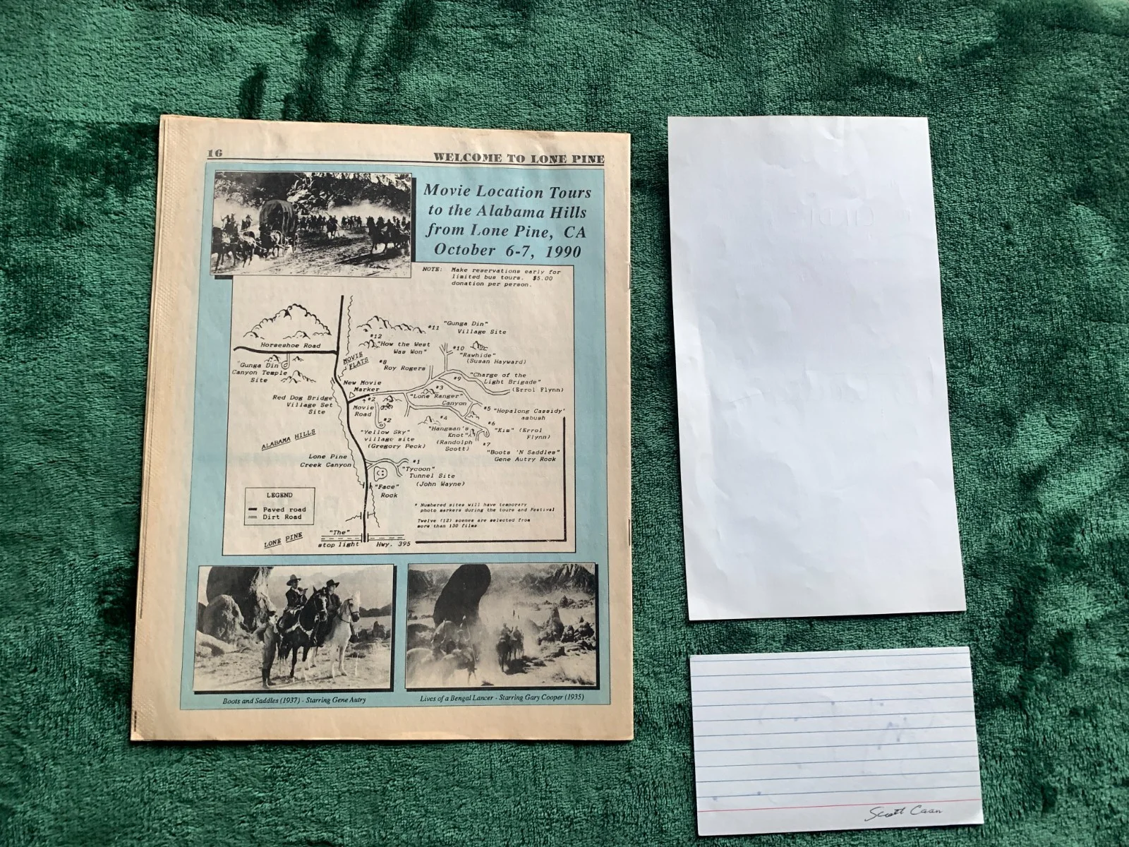 Scott Caan, Lily Tomlin — Vintage Hollywood ephemera Scott Caan signed index card Lily Tomlin signed page, изображение 2
