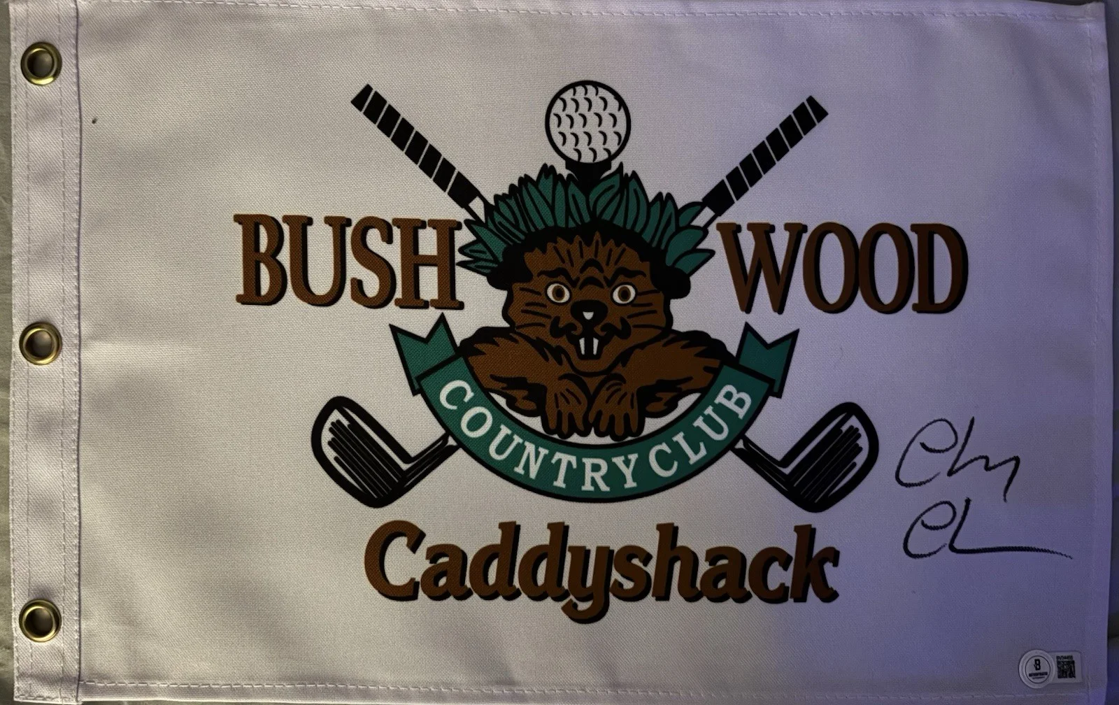 Bushwood Country Club Flag Caddyshack Autographed Beckett Authenticated Original, image 2