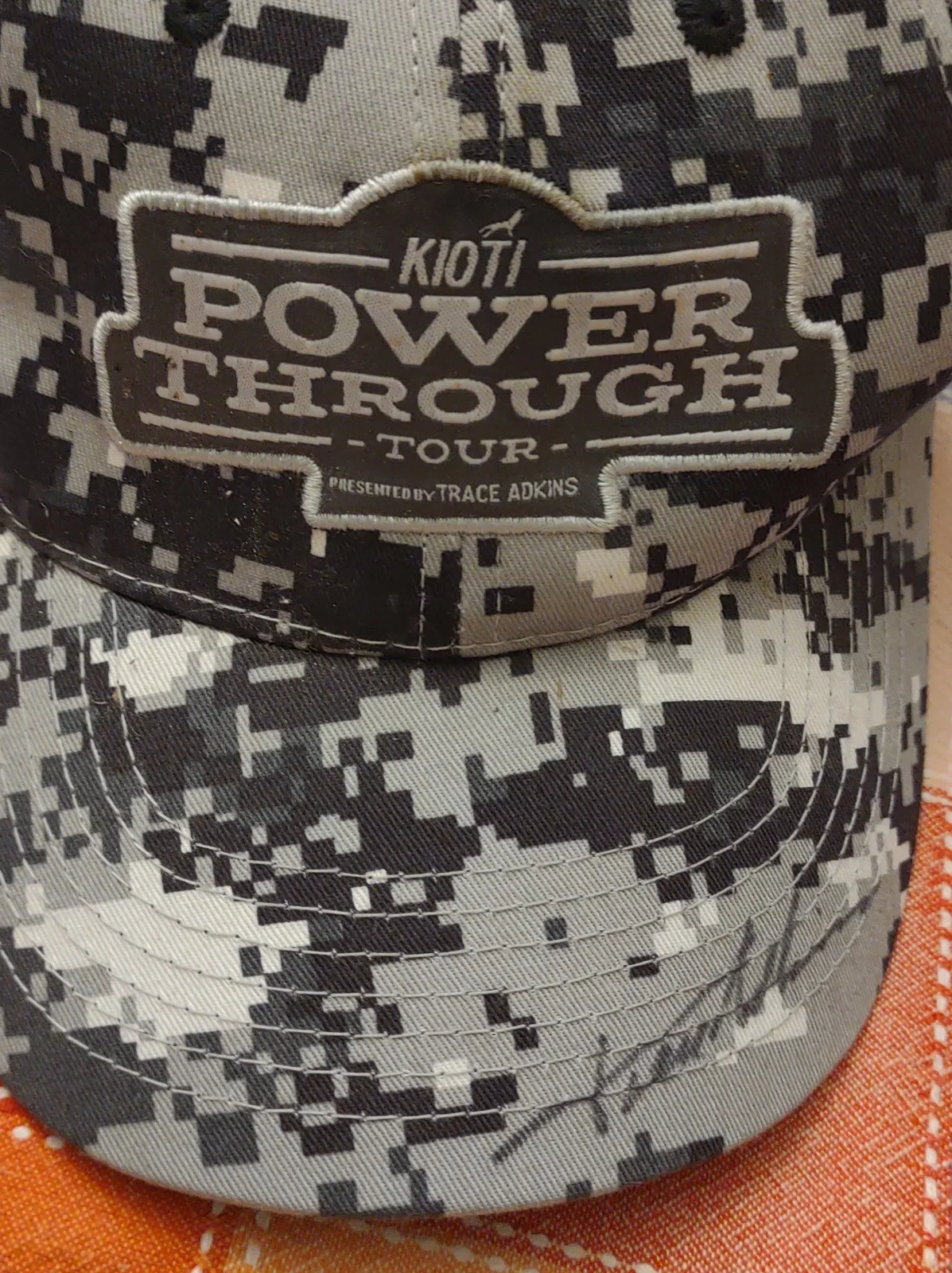 Trace Adkins Signed Autographed Kioti Power Through Hat Block Camo W/COA, image 2
