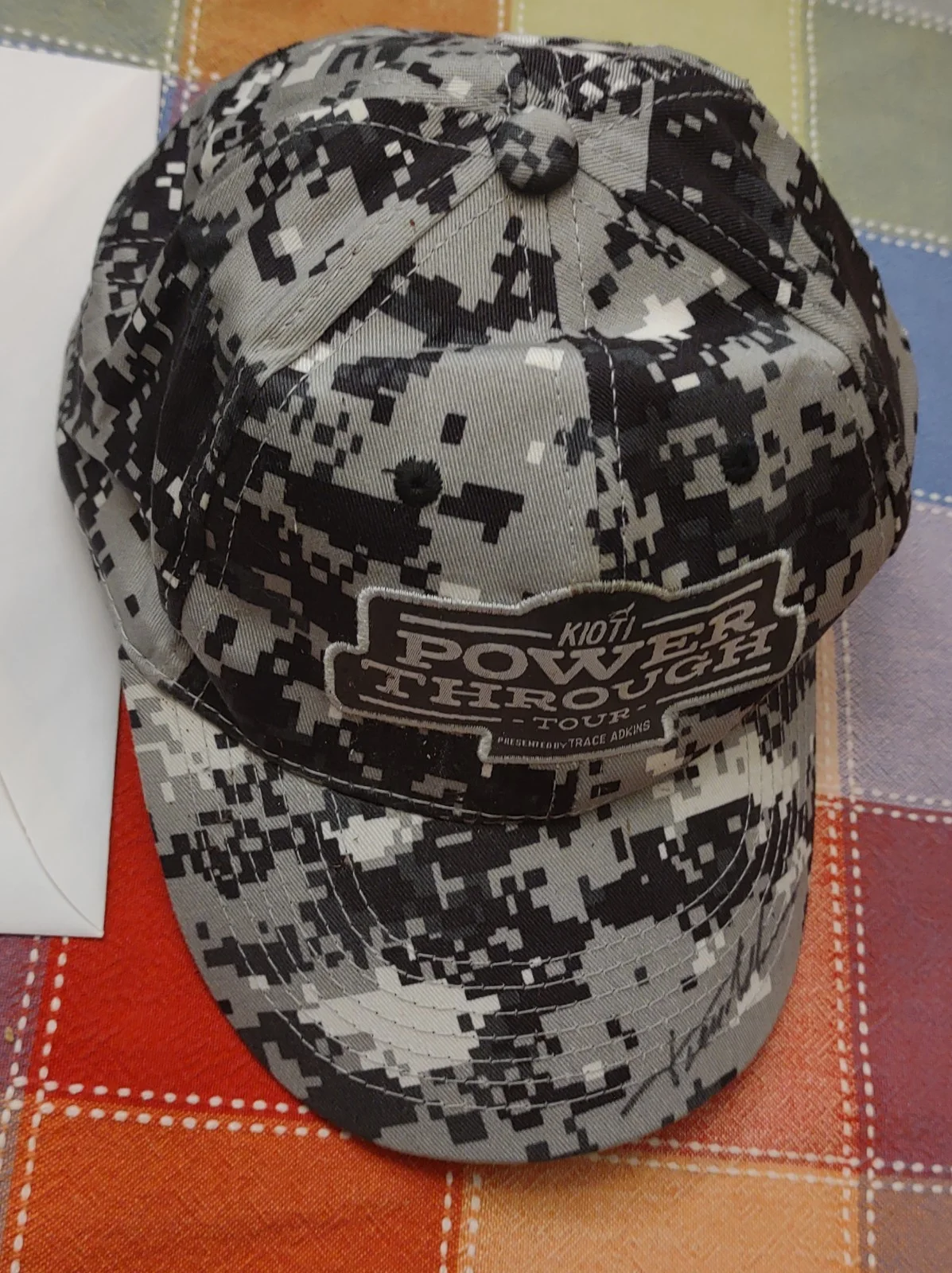 Trace Adkins Signed Autographed Kioti Power Through Hat Block Camo W/COA, image 4