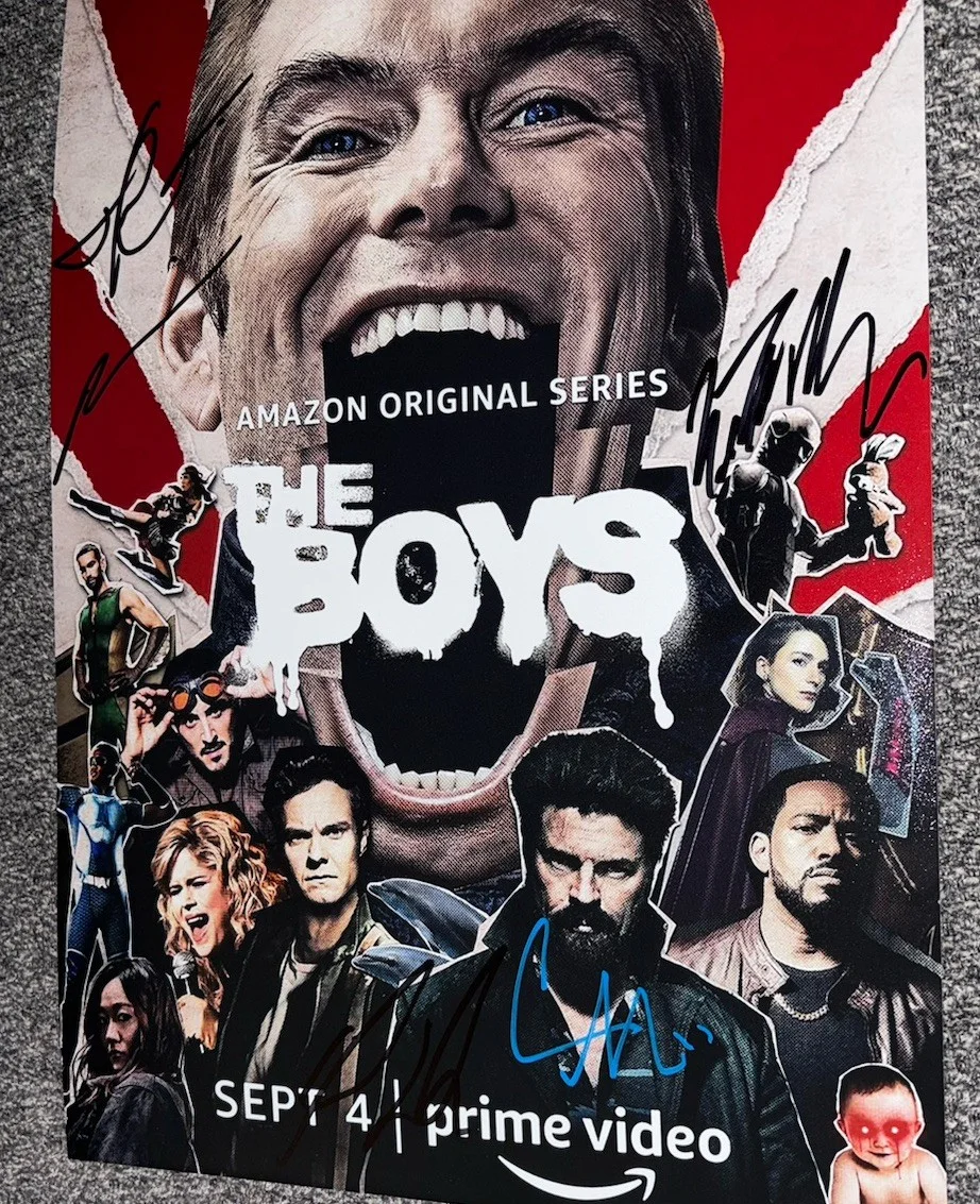 The Boys Signed Cast 12x18 Photo Jessie T Usher, Nathan Mitchell, Daveed Diggs, изображение 3