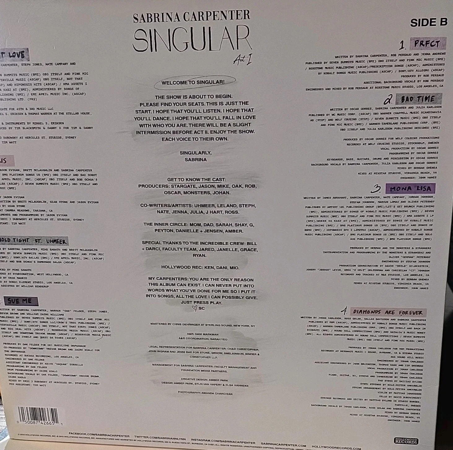 Sabrina Carpenter Autographed Vinyl Record Singular ACT I Authentication Pros, image 5