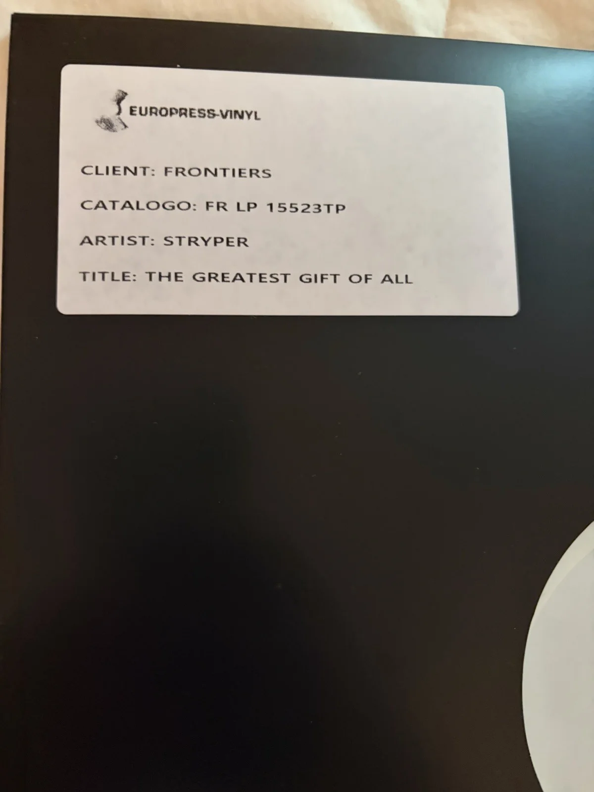 STRYPER Vinyl Test Pressing AUTOGRAPHED The Greatest Gift Of All 2025 SOLD OUT, изображение 2