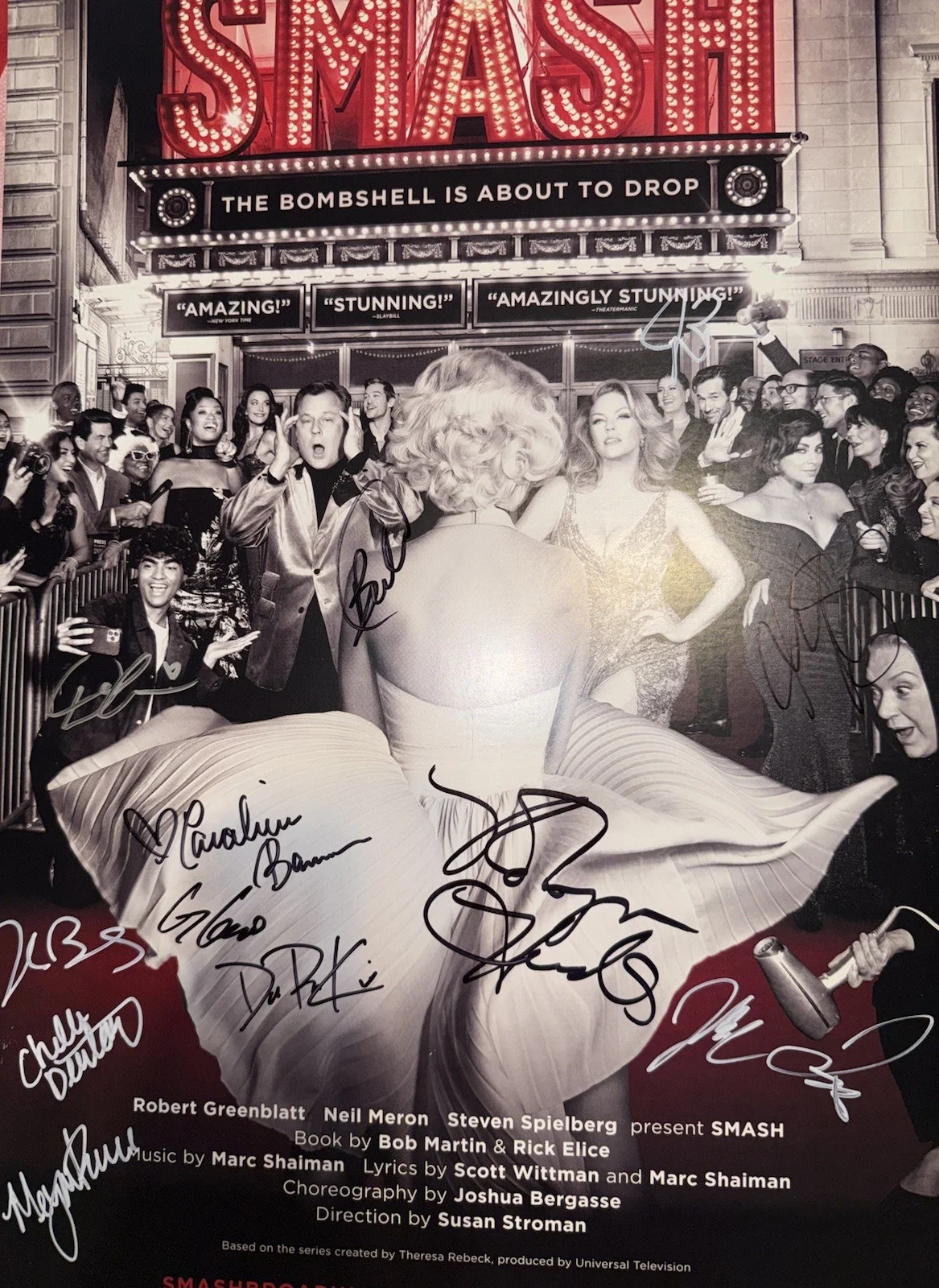 14 Cast Members — Smash Cast Signed Broadway Musical Poster Bombshell Marilyn Robyn Hurder, image 3