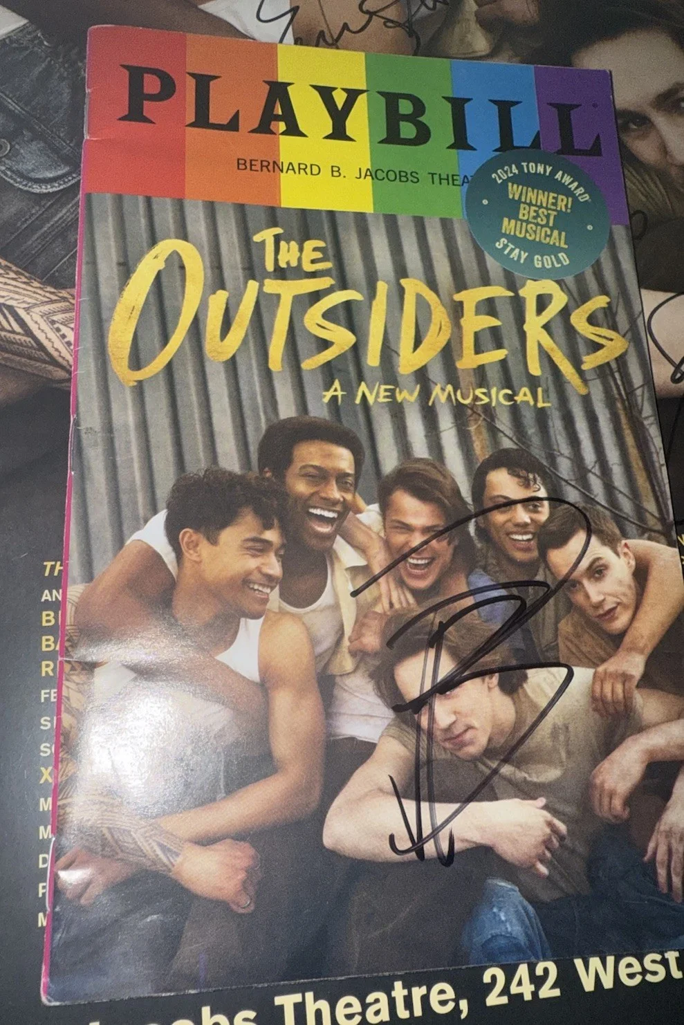 SPECIAL Outsiders BRODY GRANT Signed Broadway Playbill Musical Ponyboy Sticker, image 2