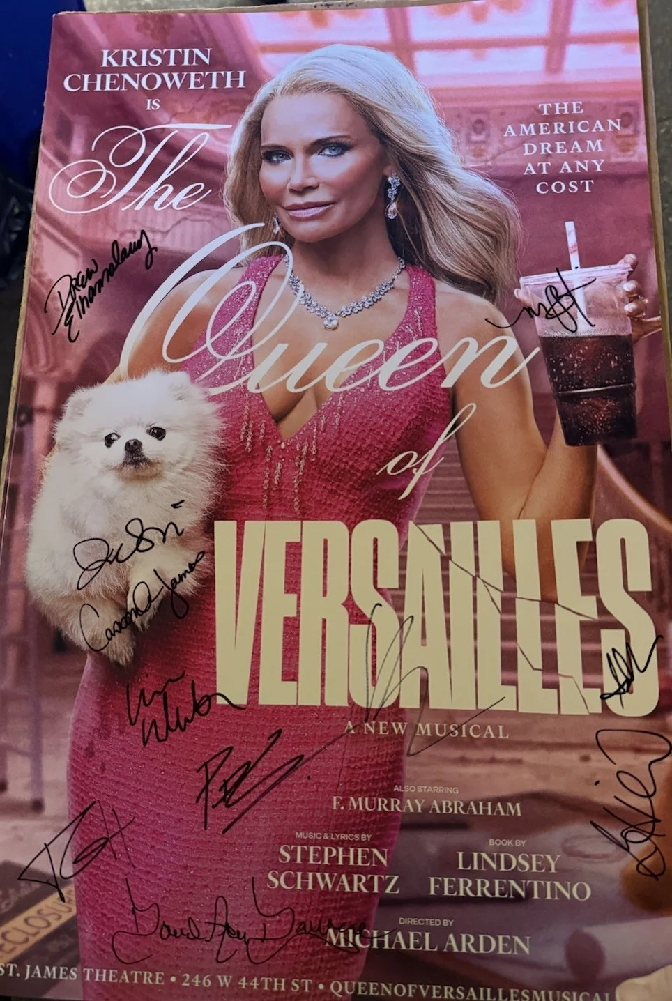 Queen Of Versailles Kristin Chenoweth Cast Signed Broadway Poster Playbill Wicke, image 2