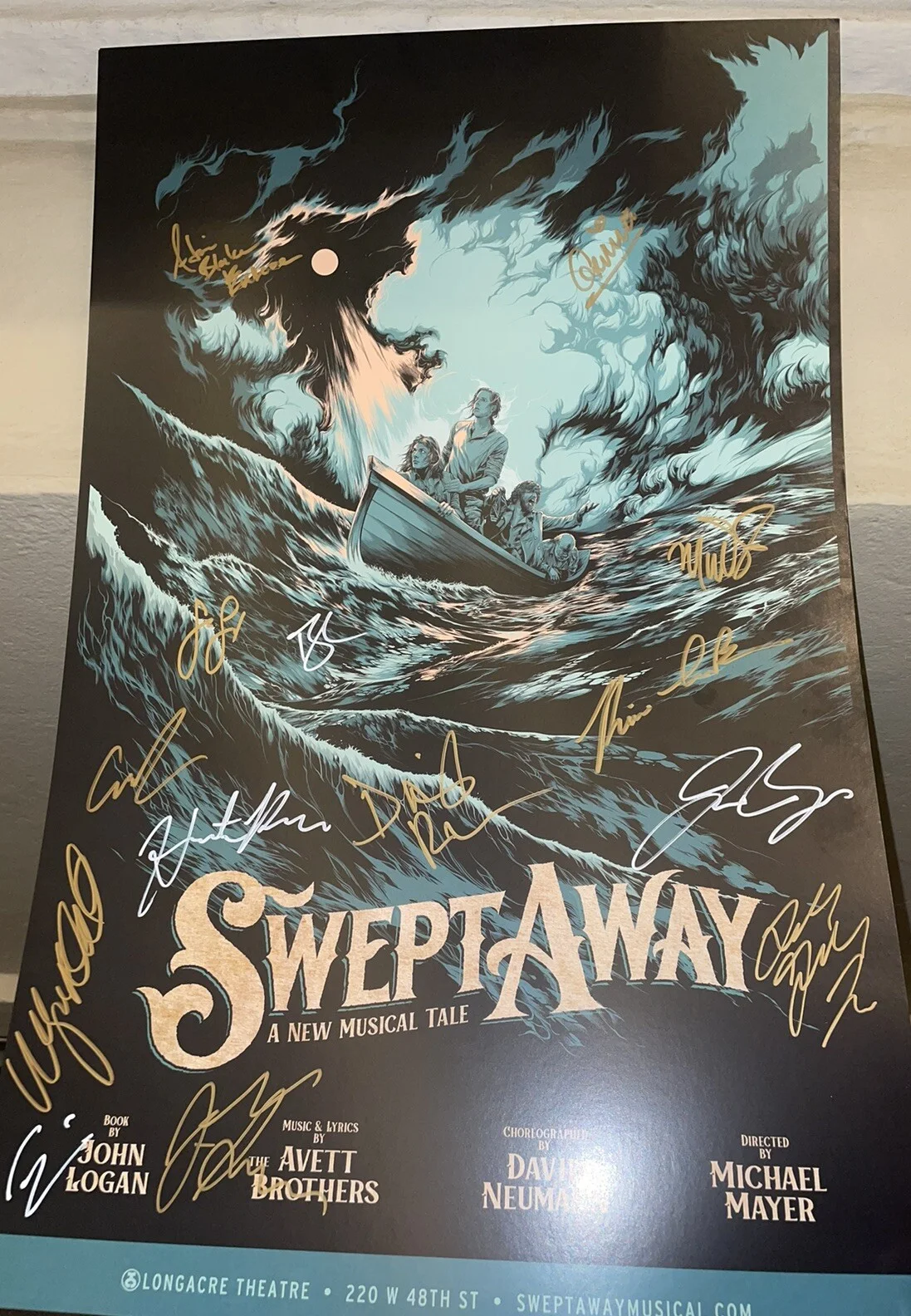SALE! Swept Away Full Cast Signed Broadway Musical Poster Avett Brothers, image 2