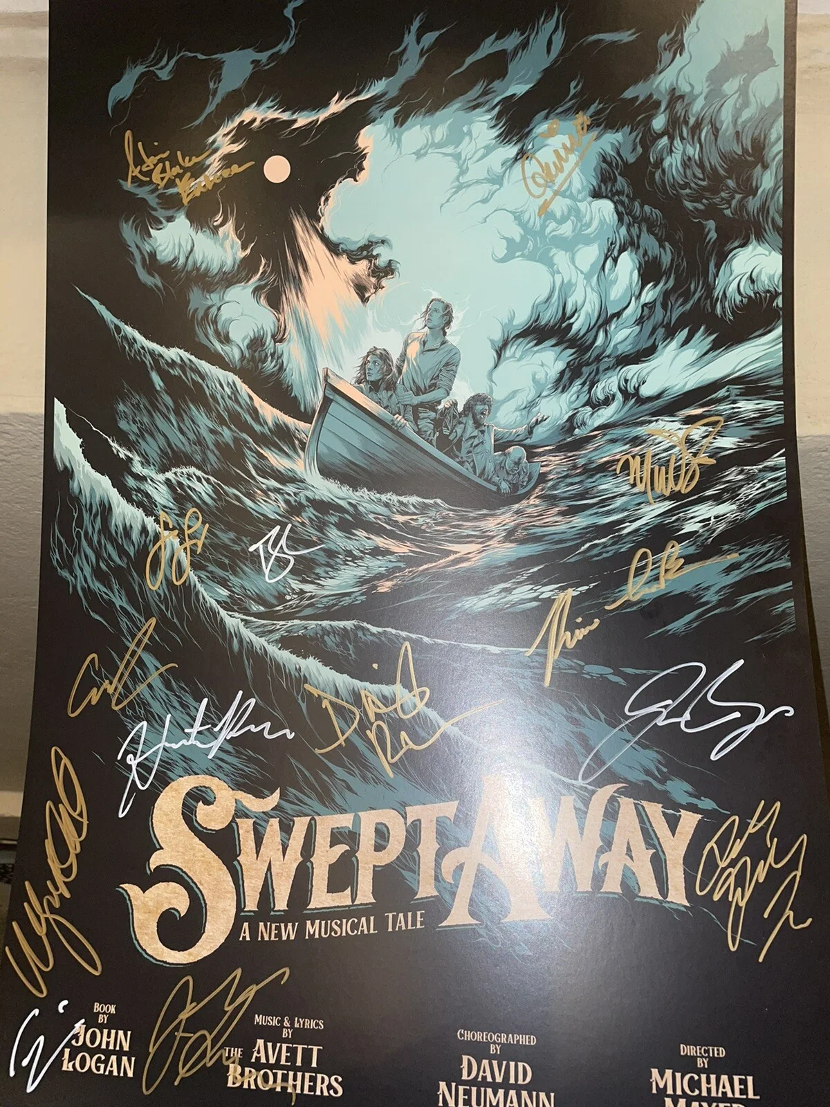 SALE! Swept Away Full Cast Signed Broadway Musical Poster Avett Brothers, image 3