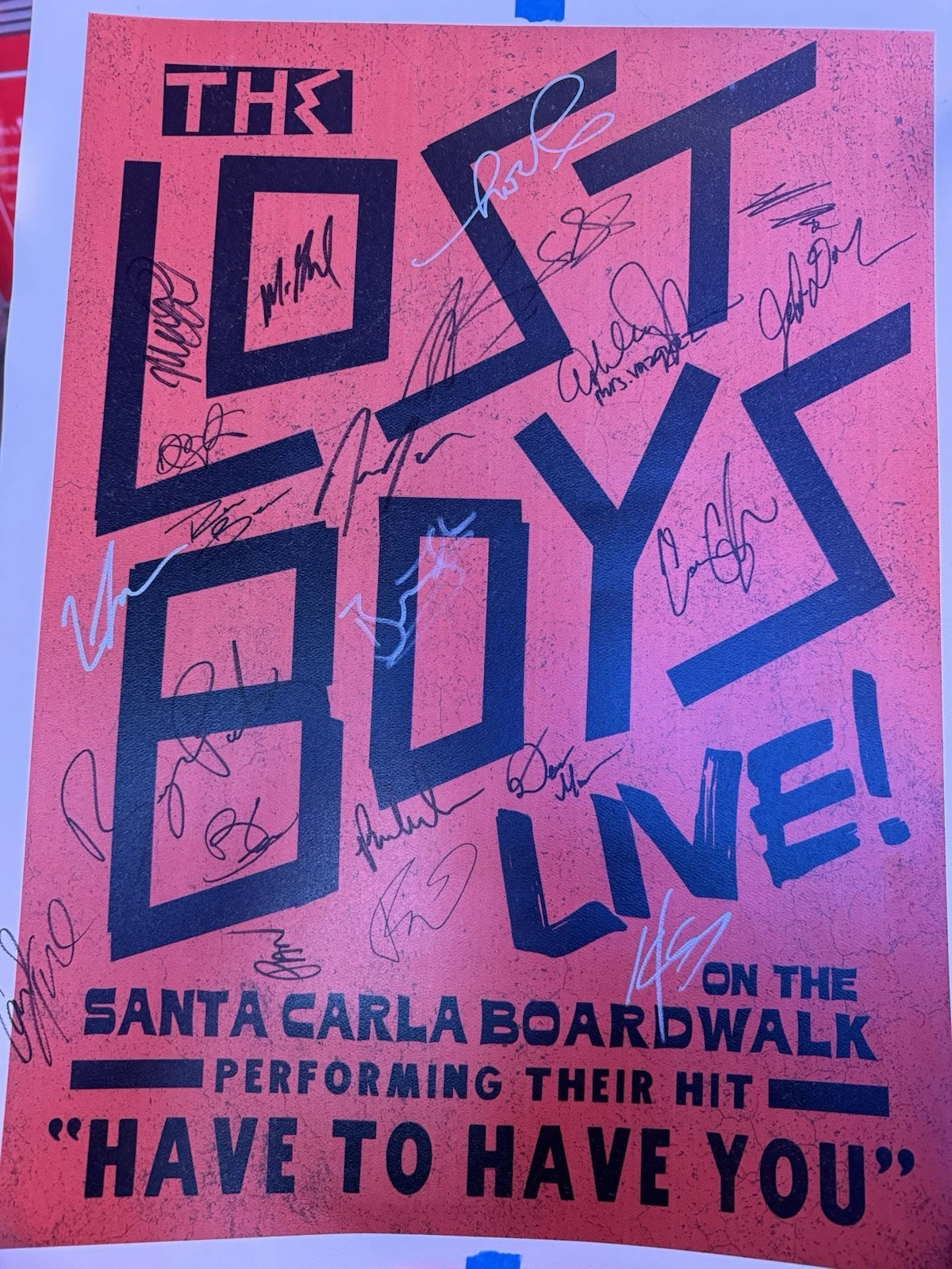The Lost Boys Full Cast Signed Broadway Musical Poster Movie Vampires Horror, изображение 2