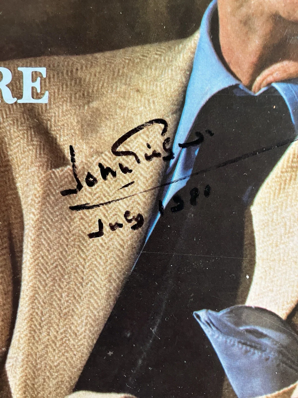 1980 John Gielgud Original Signed Autograph on Record Album Shakespeare Readings, изображение 2