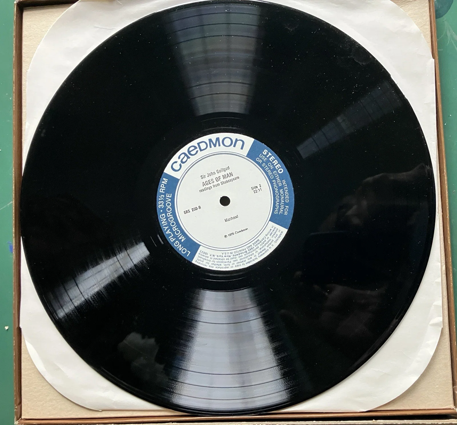 1980 John Gielgud Original Signed Autograph on Record Album Shakespeare Readings, изображение 4