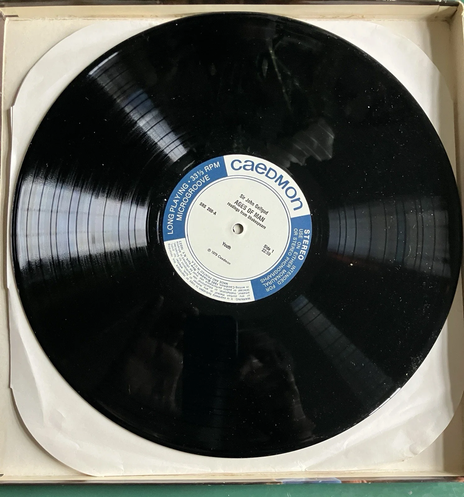 1980 John Gielgud Original Signed Autograph on Record Album Shakespeare Readings, изображение 5