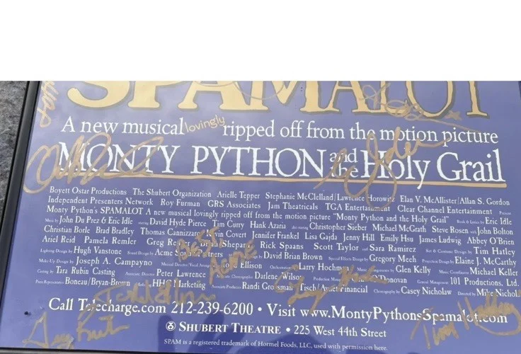 Spamalot TIM CURRY full Original Cast Signed Broadway Poster Musical Rocky Horro, изображение 3