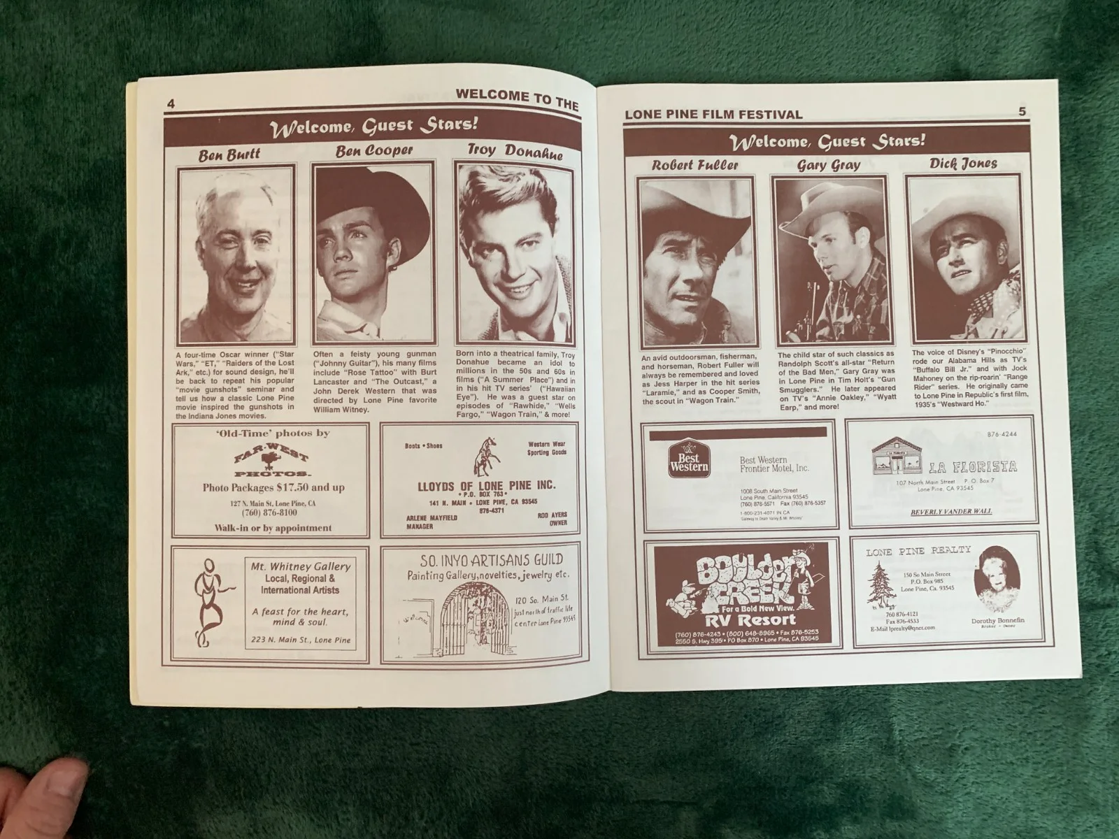 Bruce McGill — 2001 Vintage Lone Pine film festival program + Bruce McGill signed golf program, image 5