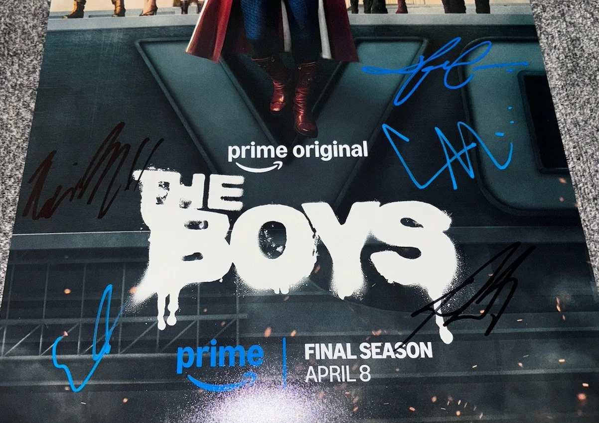 The Boys Signed Cast 12x18 Photo x5 Erin Moriarty, Jessie T. Usher +3, image 2