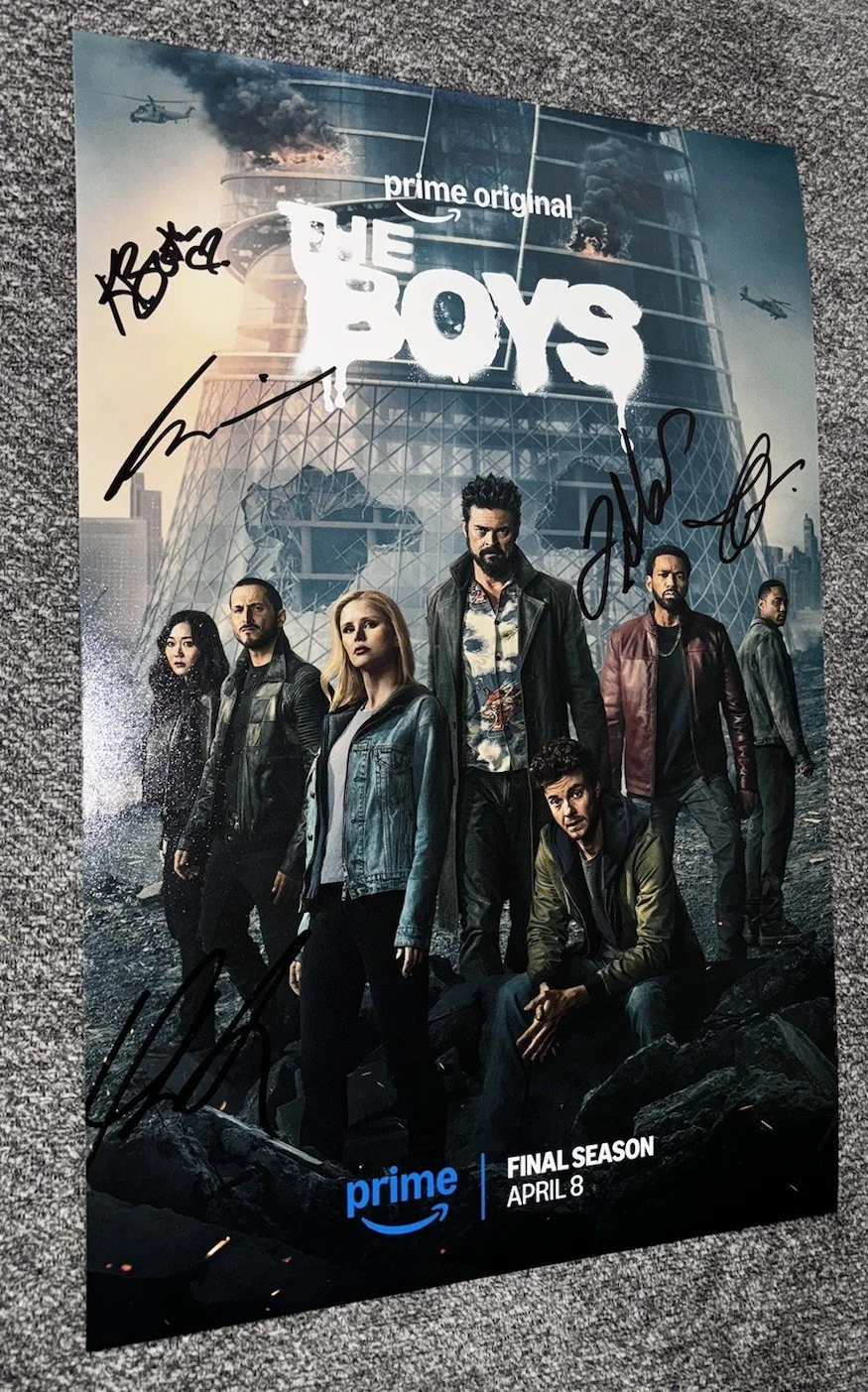 The Boys Signed Cast 12x18 Photo x5 Laz Alonso, Jessie T. Usher +3, изображение 2