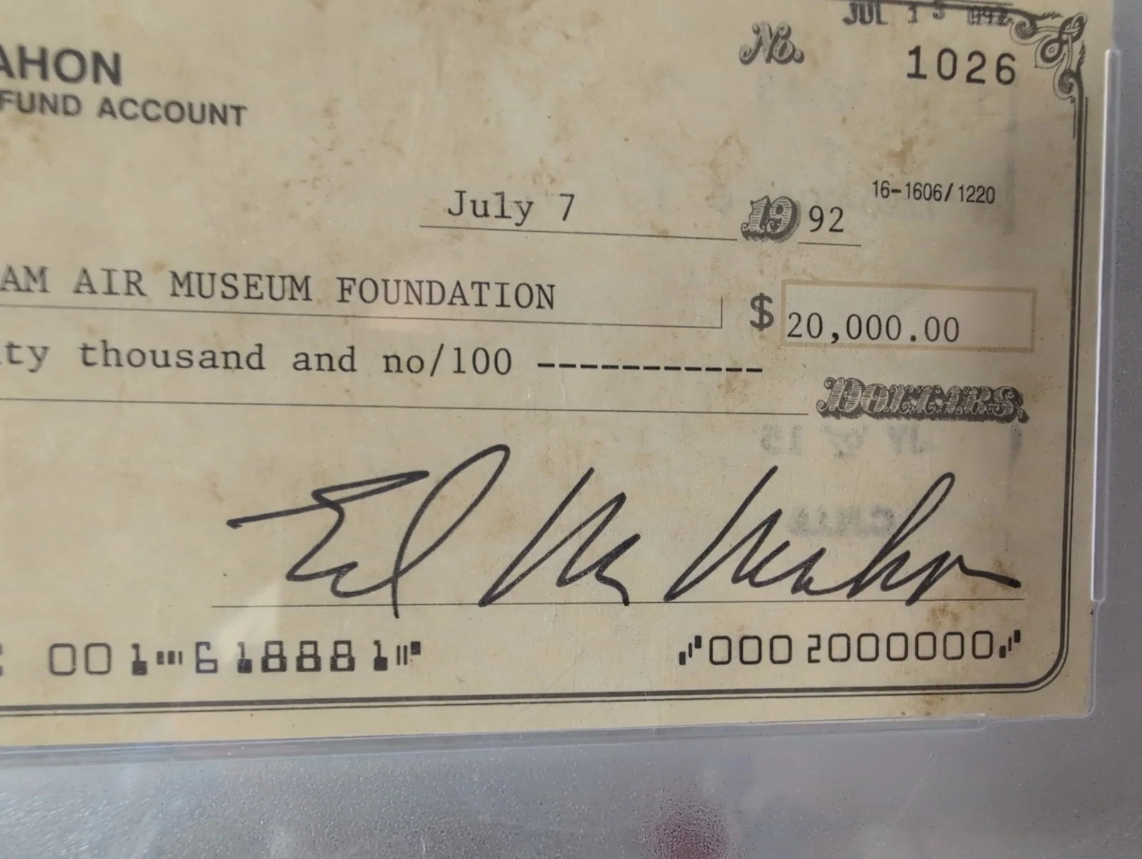 ED McMahon — Ed McMahon signed cancelled check PSA/DNA, image 3