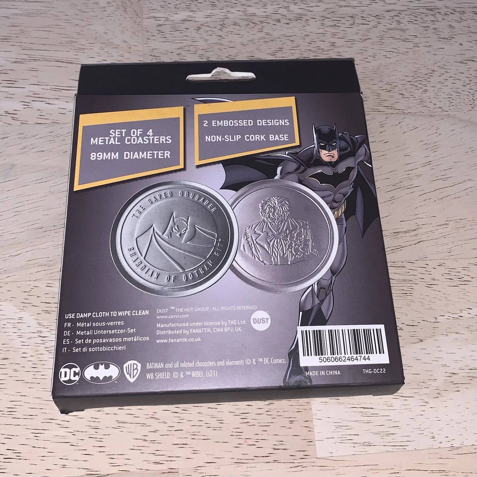 Batman And Joker Set Of 4 Metal Coasters Dust Fanattik, image 2