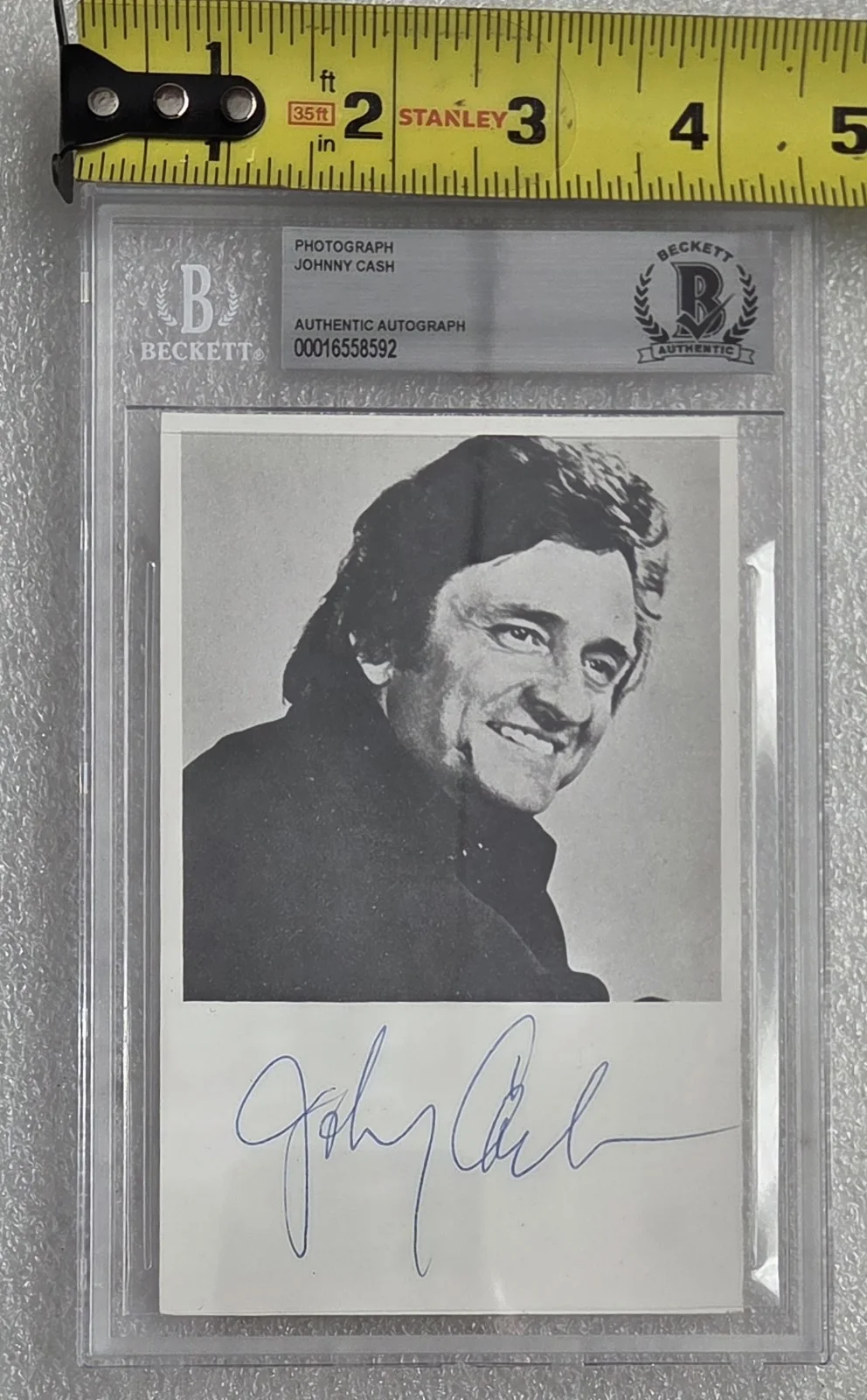 JOHNNY CASH SIGNED BECKETT BAS COA PHOTO SLABBED SLAB AUTOGRAPHED MUSIC SINGER, изображение 4