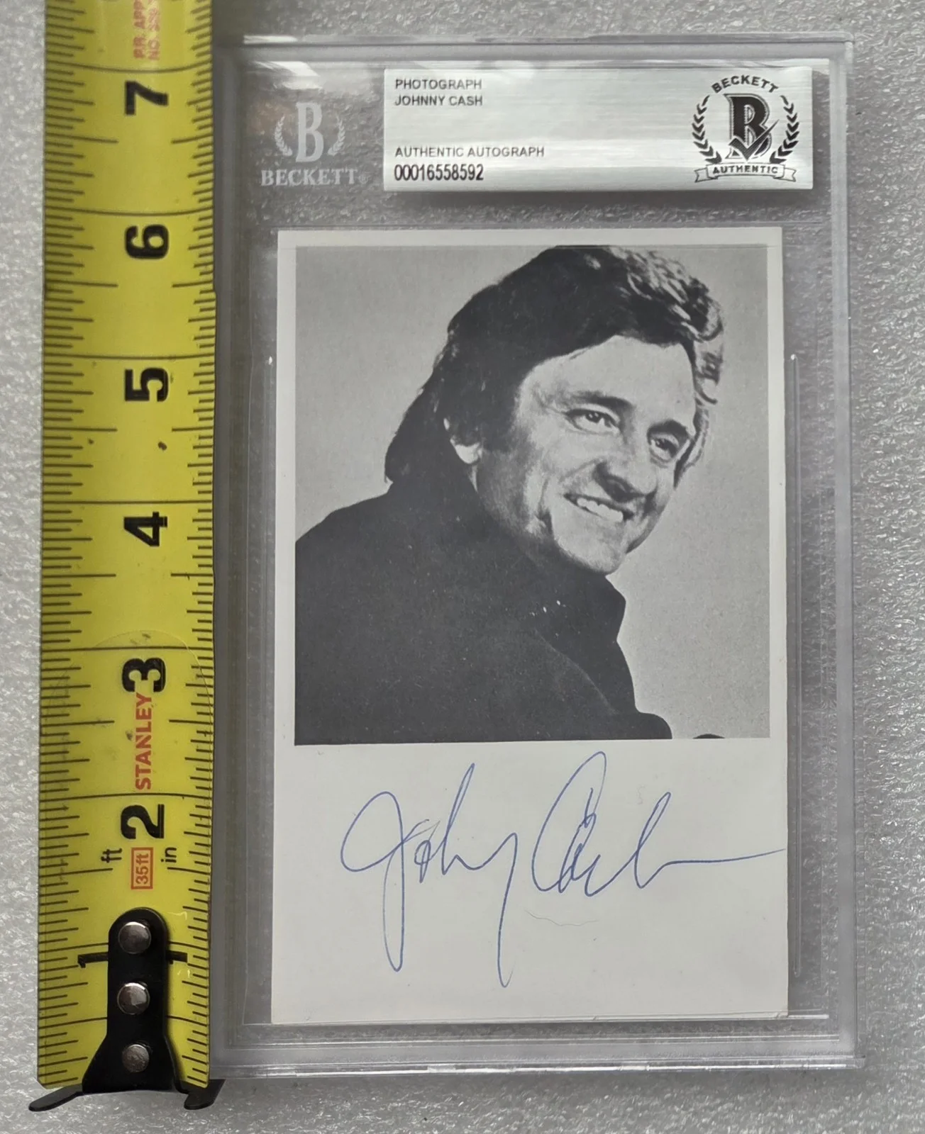 JOHNNY CASH SIGNED BECKETT BAS COA PHOTO SLABBED SLAB AUTOGRAPHED MUSIC SINGER, изображение 5