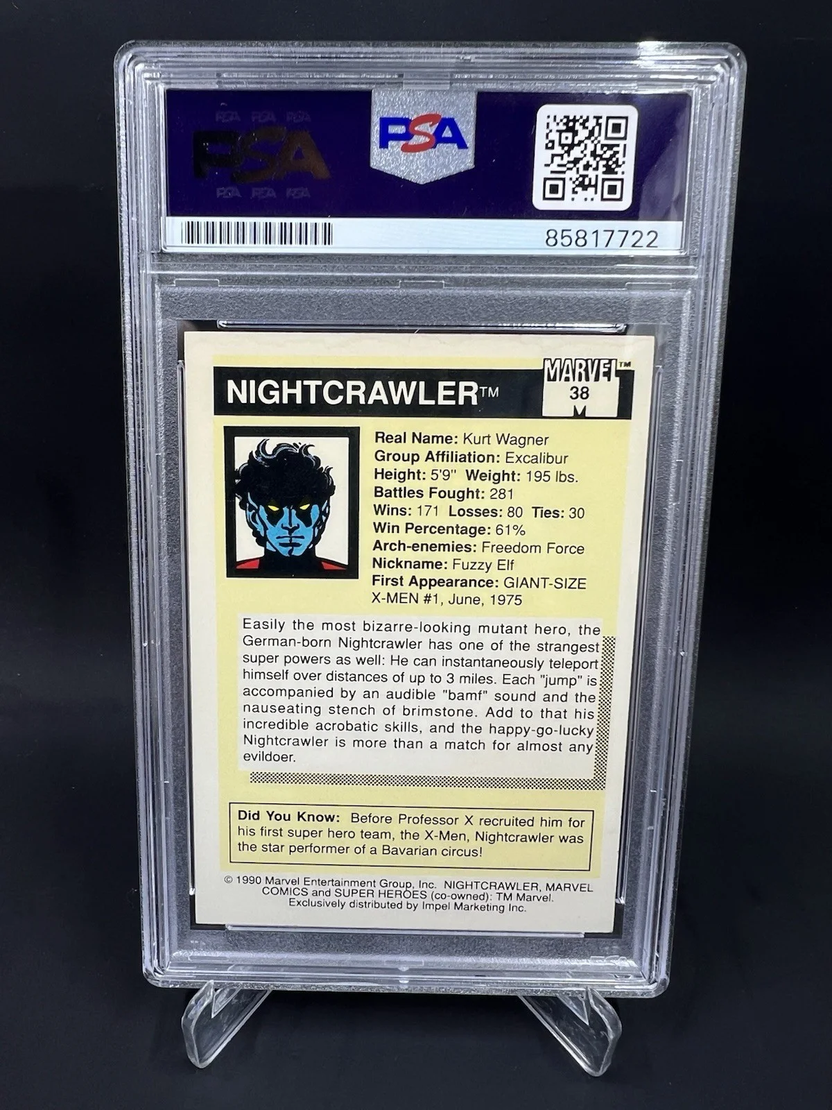 Alan Cumming — Alan Cumming Signed 1990 Marvel Nightcrawler IP Auto PSA/DNA X Men X2, image 2