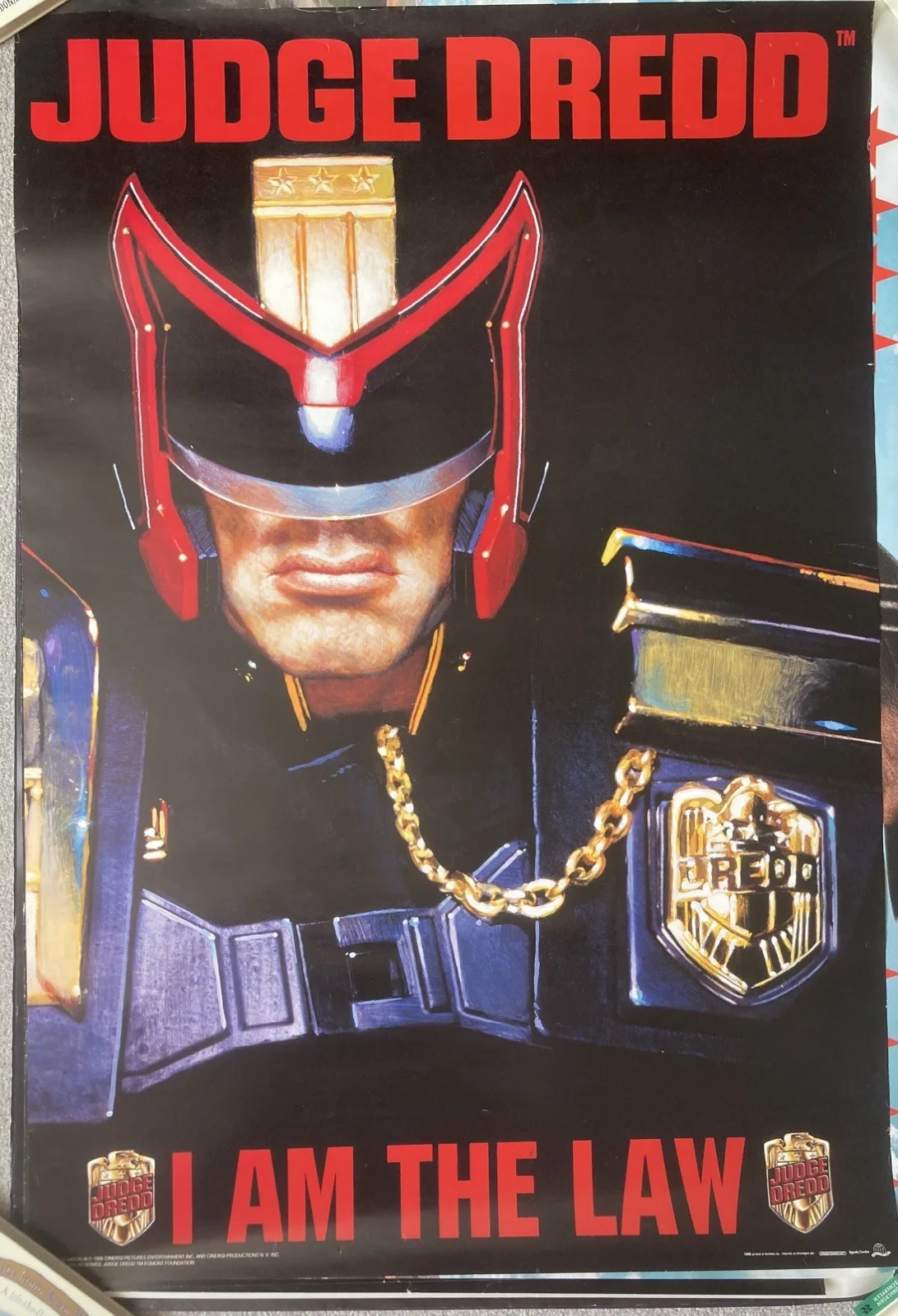 Rare Judge Dredd Original US 1 Sheet Film Poster I Am The Law Sylvester Stallone, изображение 2