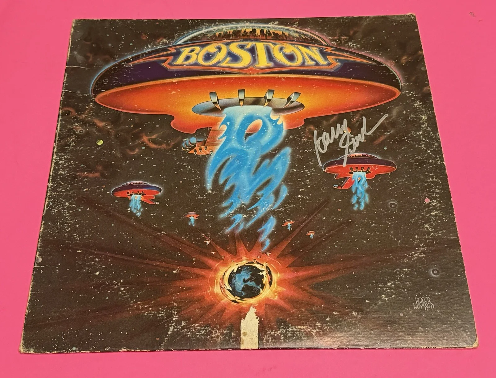 BARRY GOUDREAU SIGNED BOSTON 1976 DEBUT ALBUM VINYL LP *EXACT PROOF*, изображение 3