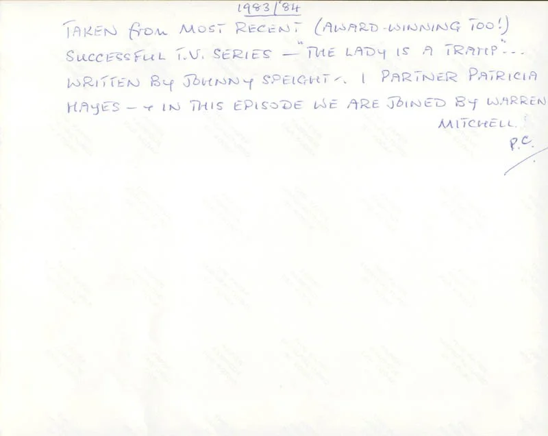 Pat Coombs — PAT COOMBS - AUTOGRAPH NOTE ON PHOTOGRAPH SIGNED TWICE 1984, image 2