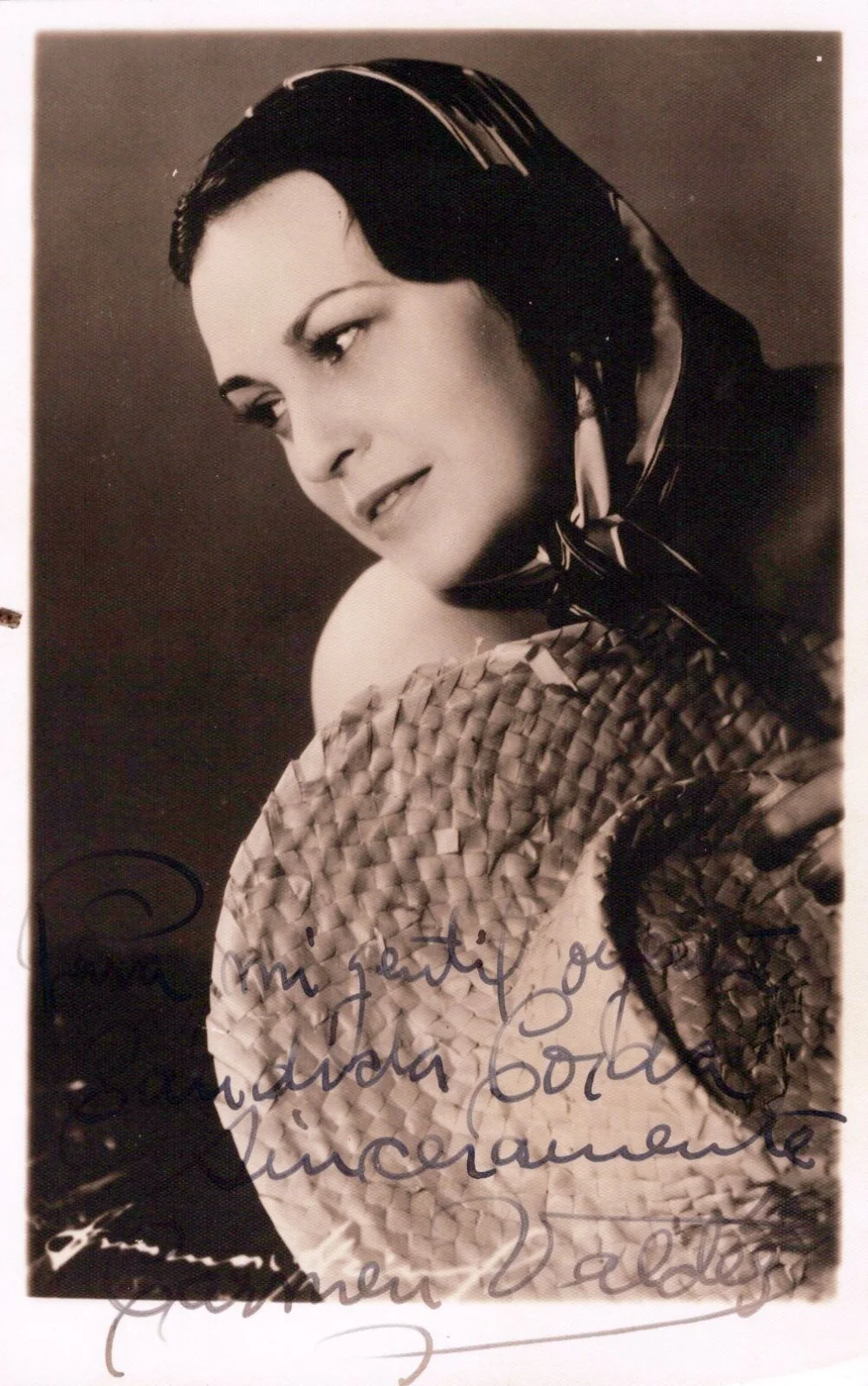 CARMEN VALDES Argentinian STAR - HAND SIGNED AUTOGRAPHED RPPC POSTCARD, image 2