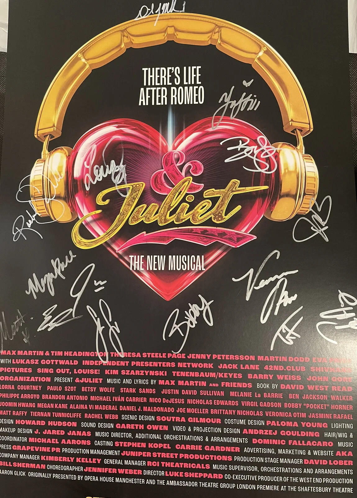 FINAL! And Juliet Original Cast Signed Broadway Musical Poster & Juliet Romeo, изображение 2