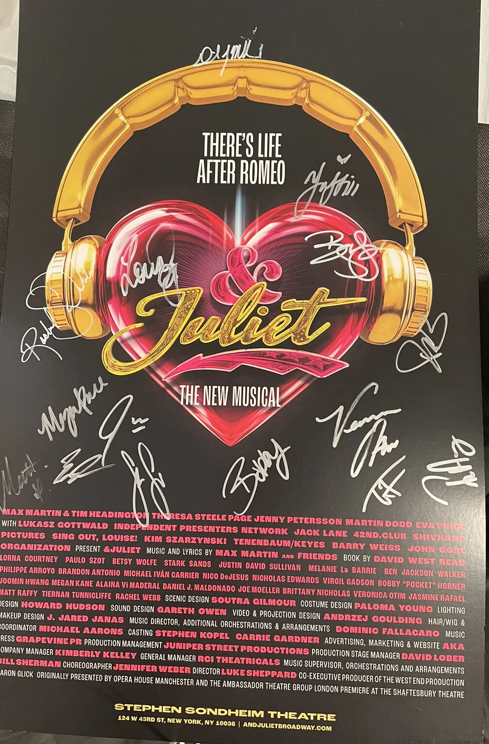 FINAL! And Juliet Original Cast Signed Broadway Musical Poster & Juliet Romeo, изображение 3