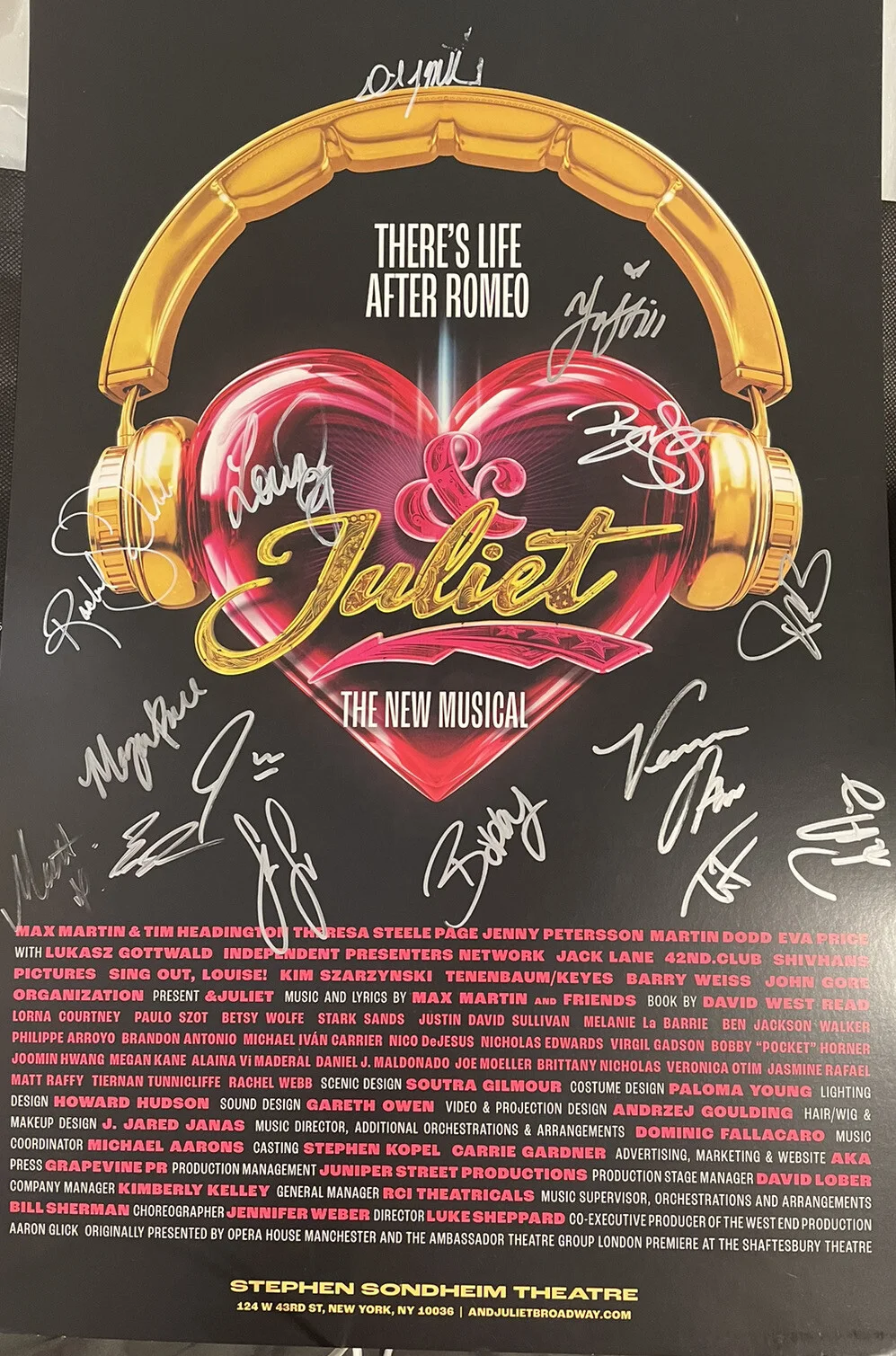 FINAL! And Juliet Original Cast Signed Broadway Musical Poster & Juliet Romeo, изображение 4