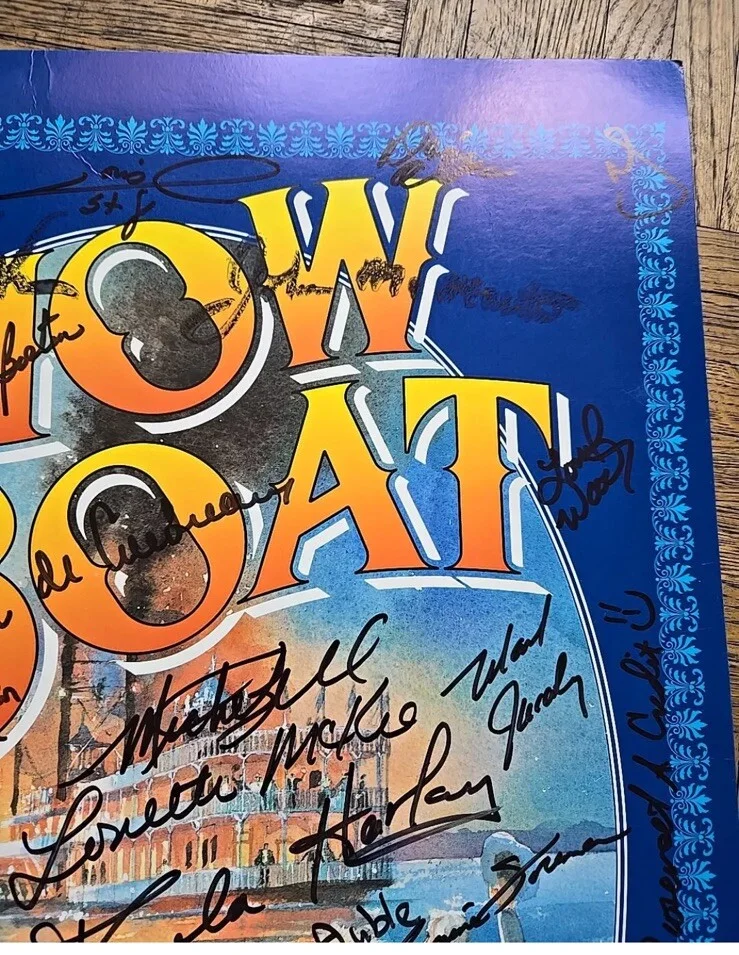 Elaine Stritch Show Boat Complete Original Broadway Cast Signed Poster Musical, изображение 3