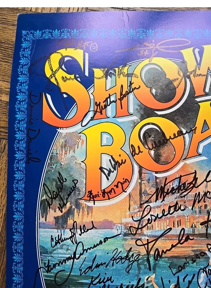 Elaine Stritch Show Boat Complete Original Broadway Cast Signed Poster Musical, изображение 4