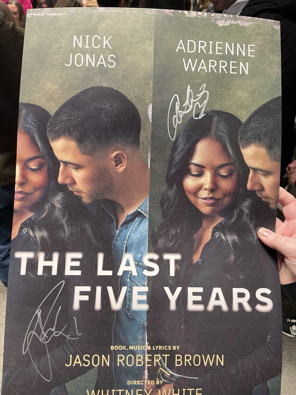 Nick Jonas Brothers Last Five Years Signed Broadway Poster Adrienne Warren, image 2