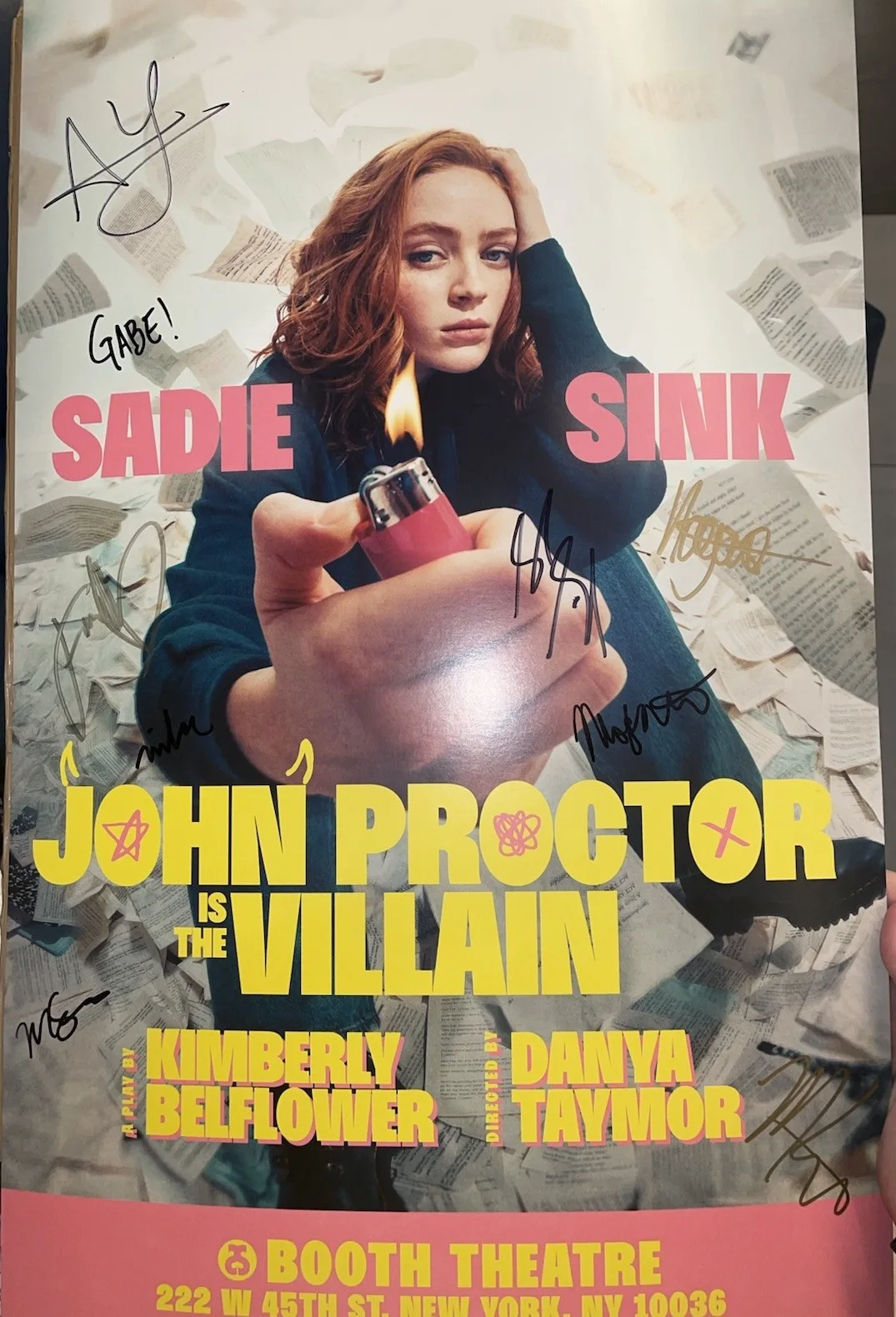 John Proctor Is Villain Sadie Sink Cast Signed Broadway Poster Stranger Things 5, изображение 2
