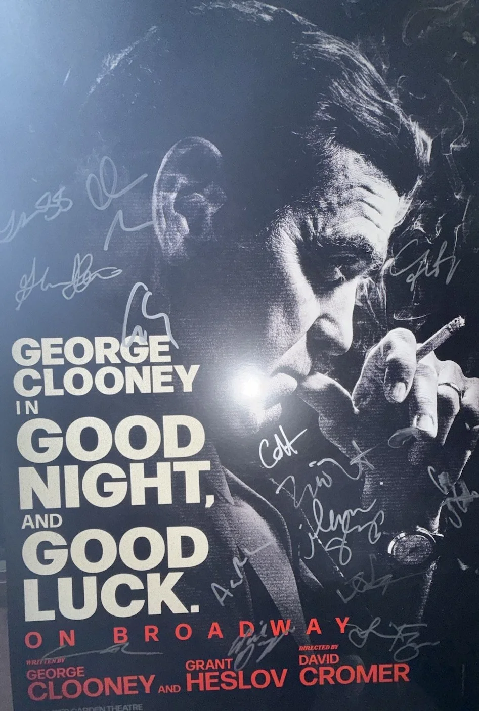 George Clooney Cast X15 Signed Broadway Poster Good Night Good Luck Batman, image 2