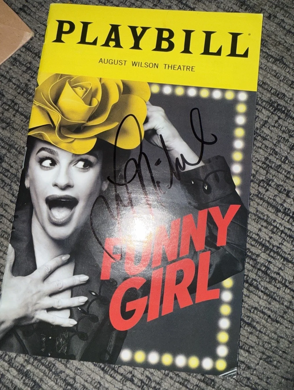 Lea Michelle PERFECT signed Funny Girl Broadway Playbill Musical Glee Spring Awa, image 2