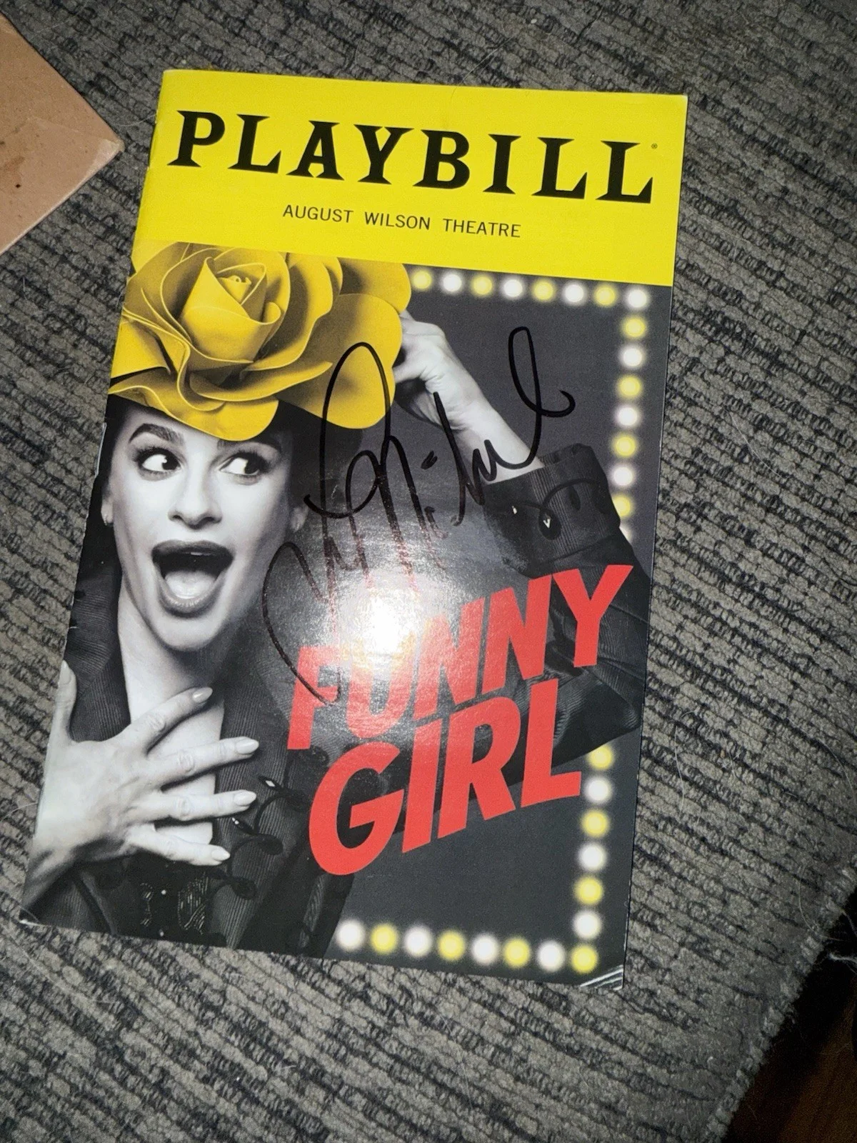 Lea Michelle PERFECT signed Funny Girl Broadway Playbill Musical Glee Spring Awa, image 3