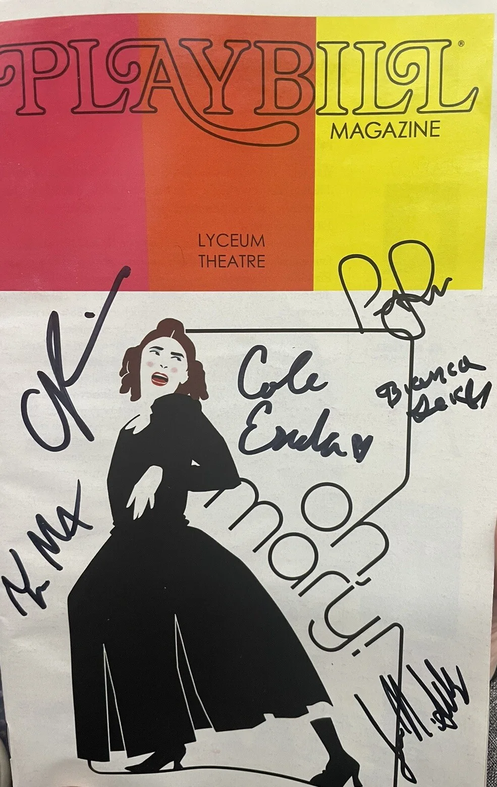 LEGACY BETTE MIDDLER STYLE Oh Mary ColeEscola Full Cast Broadway Signed Playbill, изображение 2