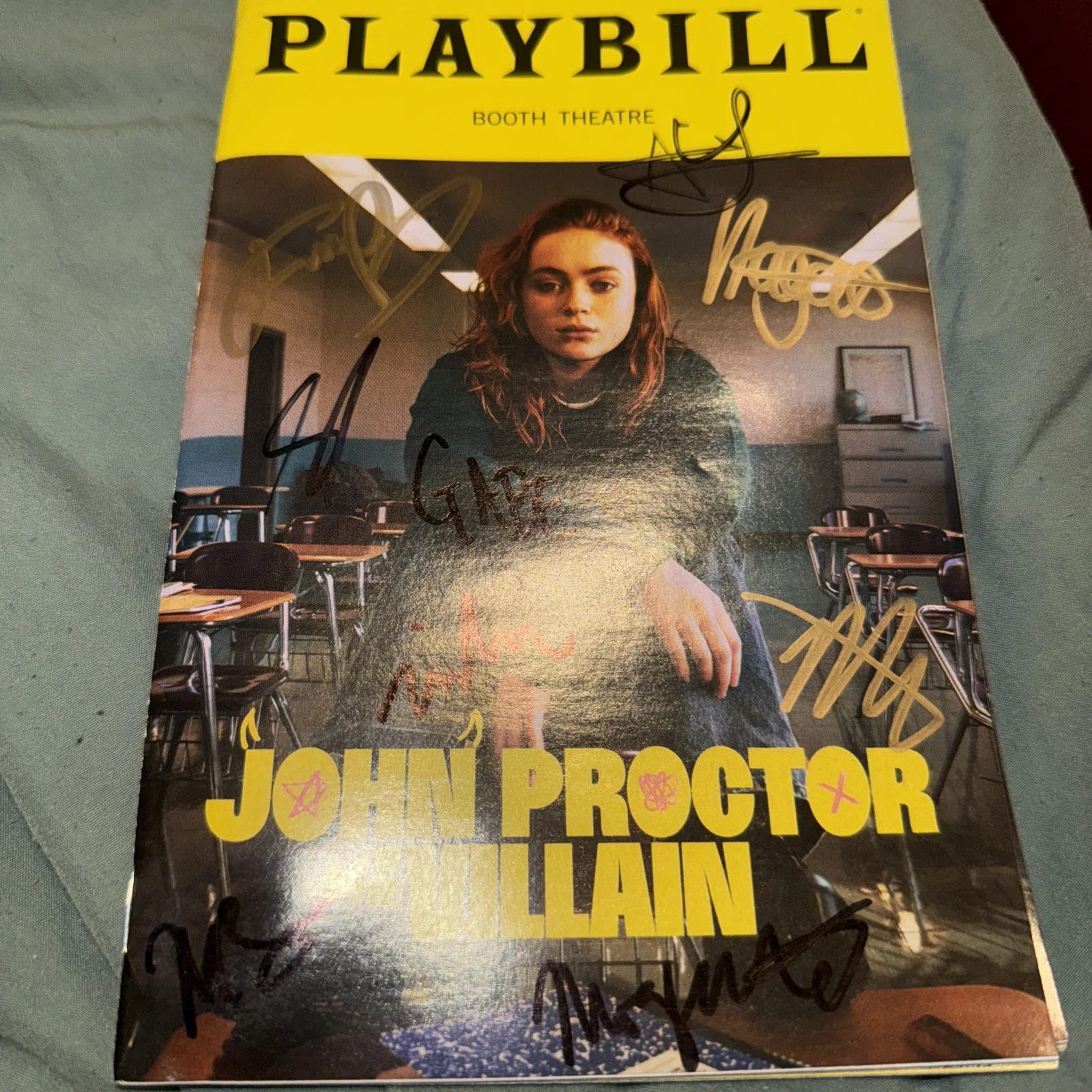Full Cast Signed John Proctor Is The Villain Sink Broadway Playbill Stranger Thi, изображение 2