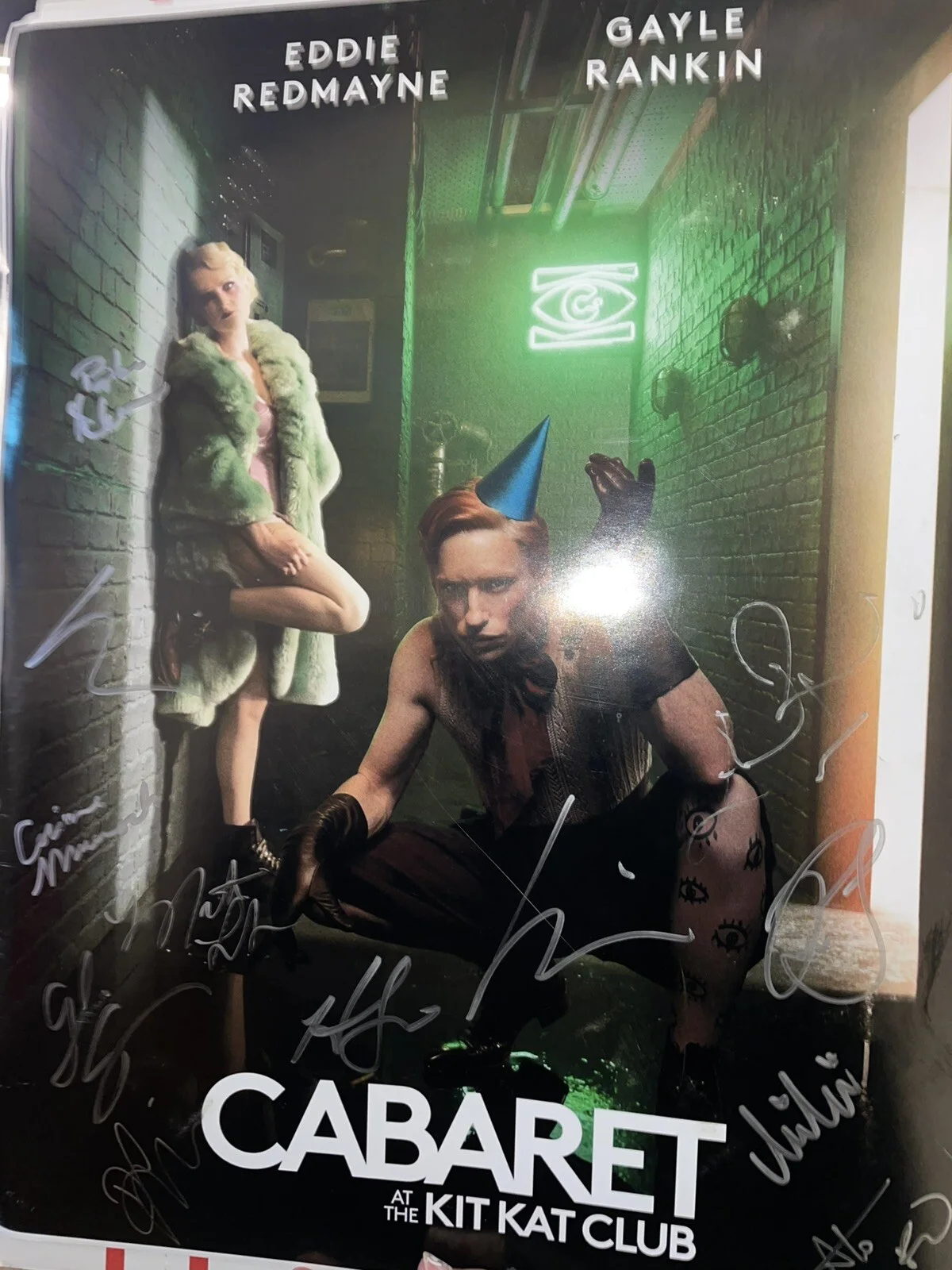 Eddie Redmayne Gail Raynkin Cabaret Broadway Signed Musical Poster B, изображение 2