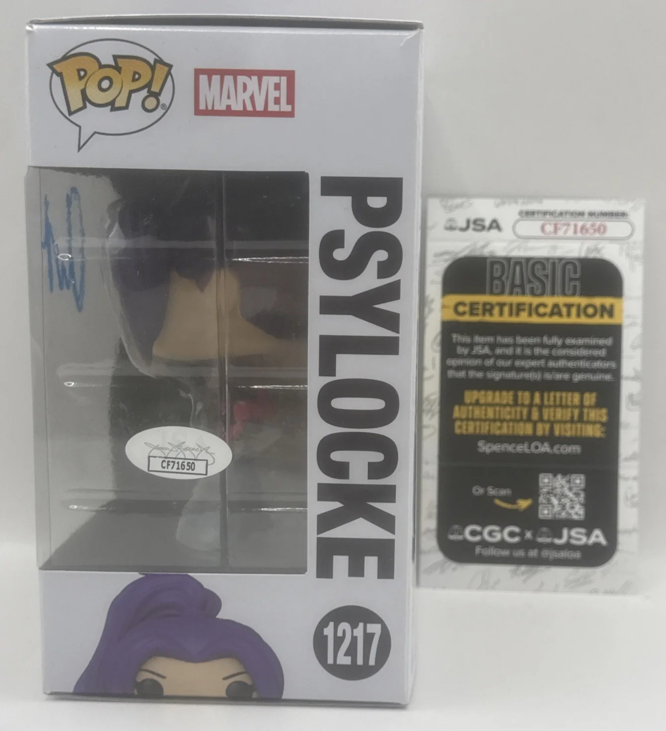 Olivia Munn — Olivia Munn X-Men Authentic Signed Psylocke #1217 Funko Pop Vinyl Figure JSA COA, изображение 2