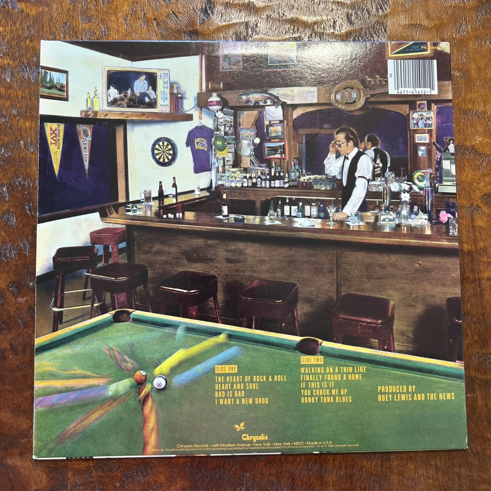 Huey Lewis Signed Sports Vinyl Record Album JSA Coa Autographed, изображение 4