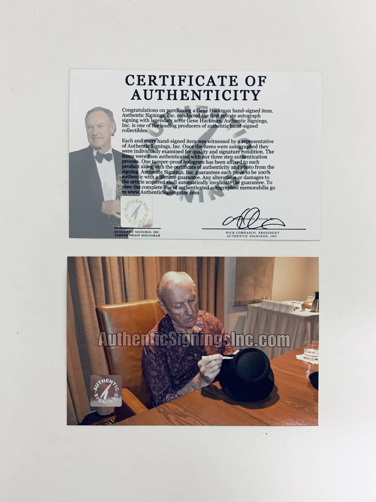 Gene Hackman — Gene Hackman Signed/Inscribed "Popeye Doyle" French Connection Hat - JSA Letter, image 3