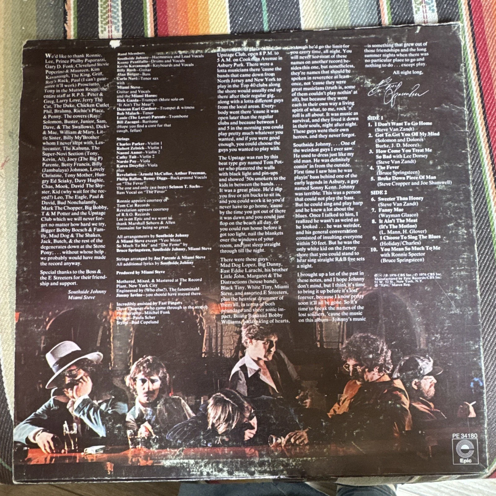 Southside Johnny & The Asbury Jukes Signed Vinyl LP Don't Want To Go Home, изображение 2