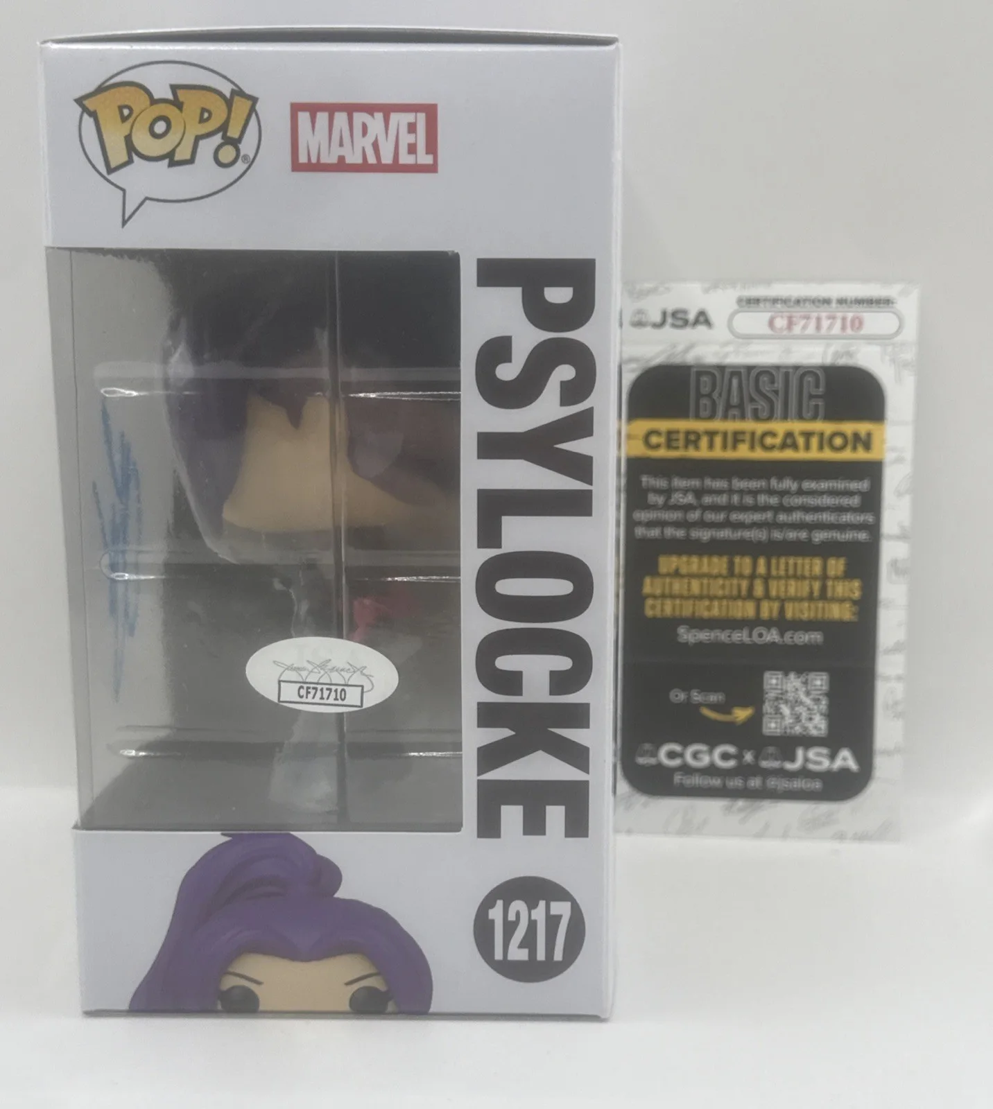 Olivia Munn — Olivia Munn X-Men Authentic Signed Psylocke #1217 Funko Pop Vinyl Figure JSA COA, изображение 2