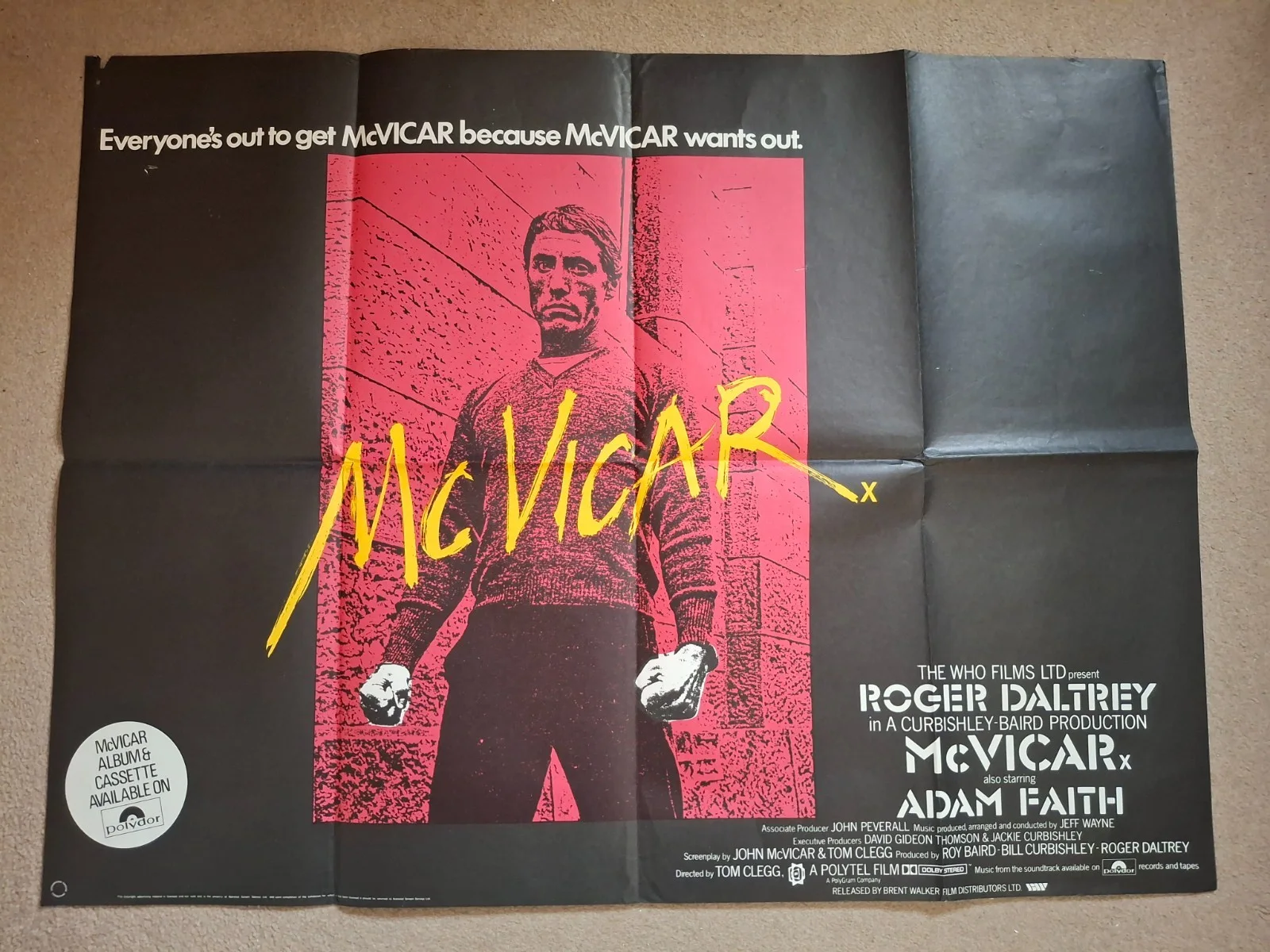 McVicar Rare & Original UK Quad Film Movie Cinema Poster 40 x 30 inches Folded, изображение 2
