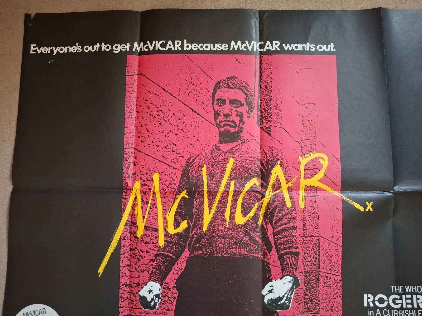 McVicar Rare & Original UK Quad Film Movie Cinema Poster 40 x 30 inches Folded, изображение 3